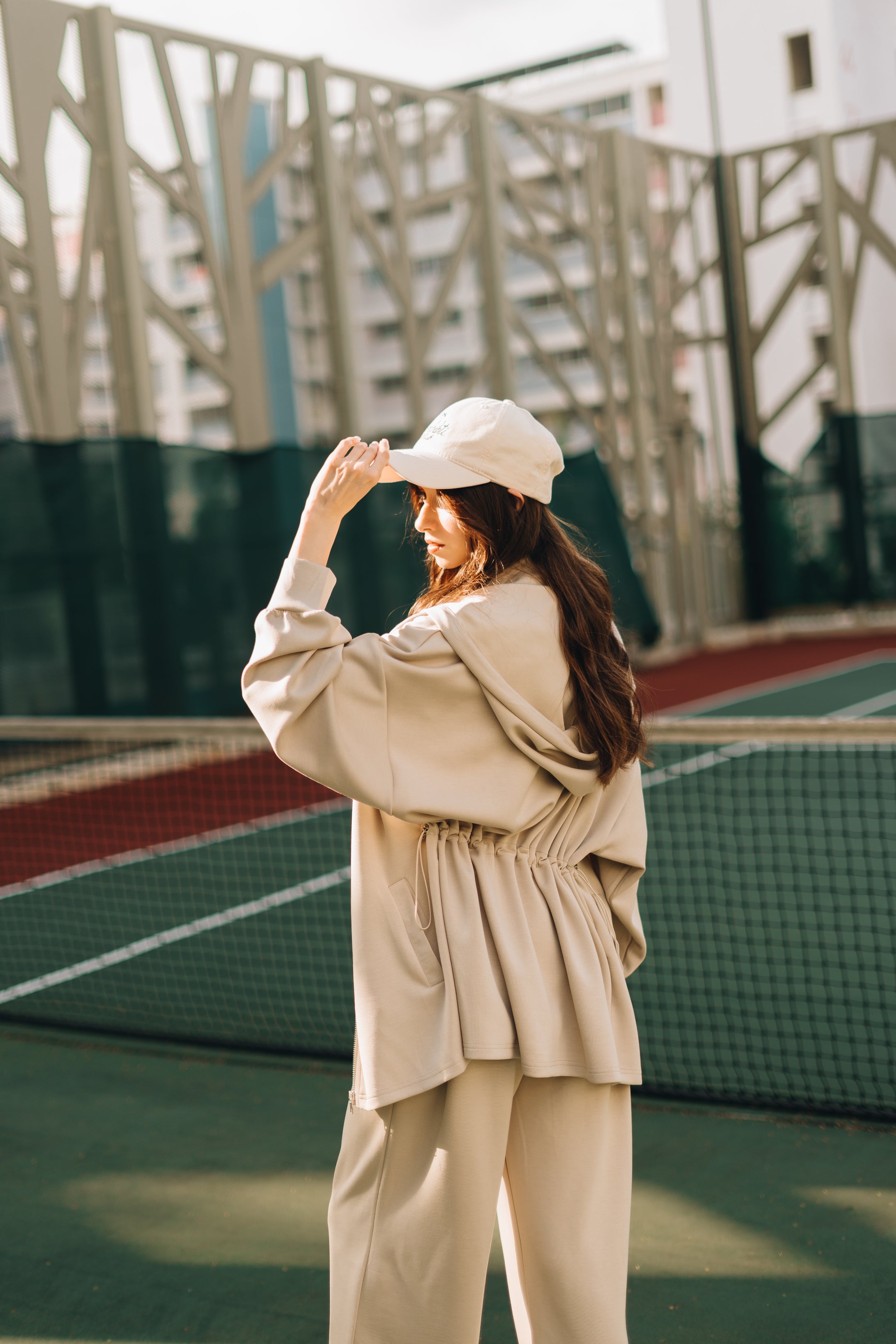 PRE ORDER Habibti Modal Zip-Up Hoodie in Cream