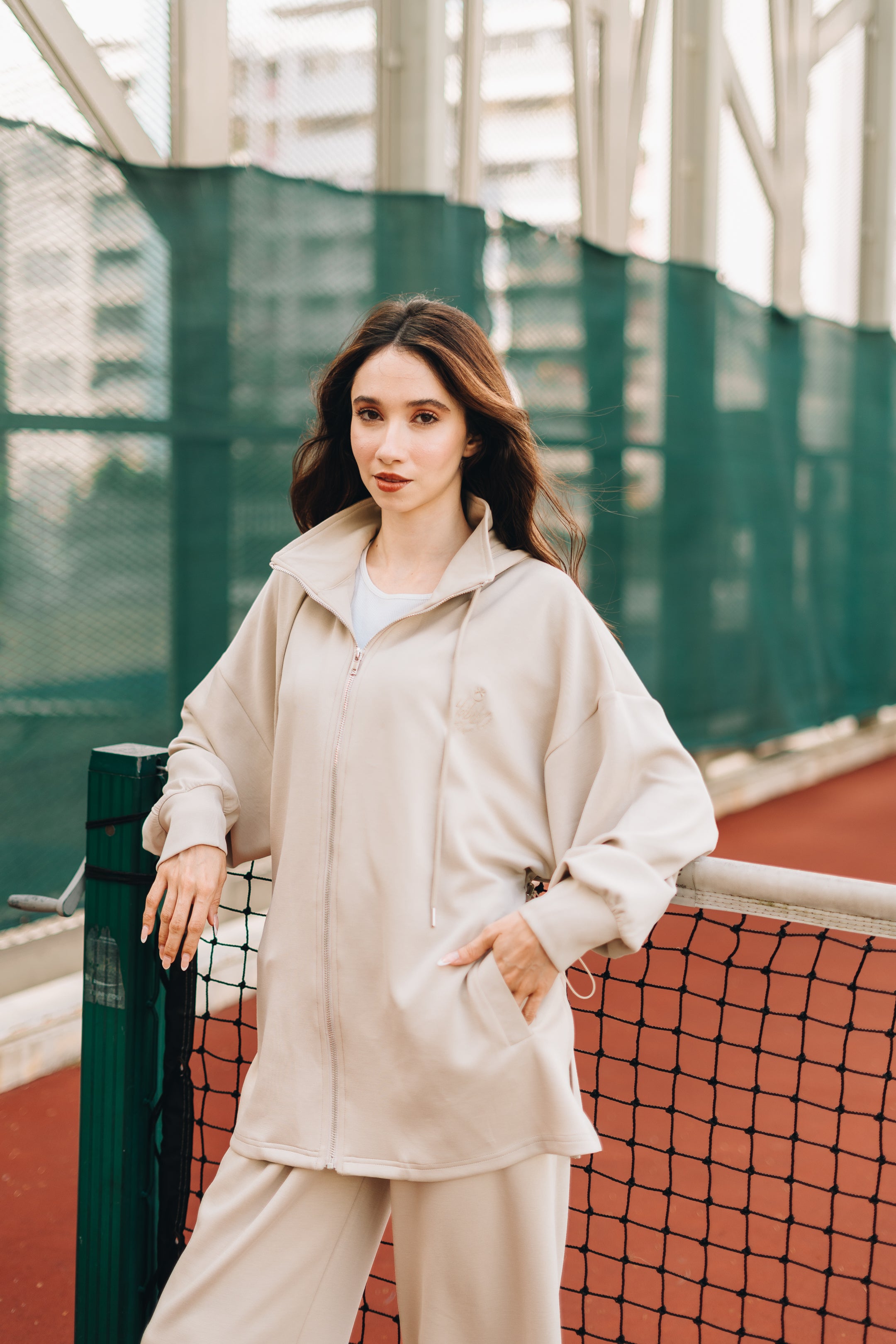PRE ORDER Habibti Modal Zip-Up Hoodie in Cream
