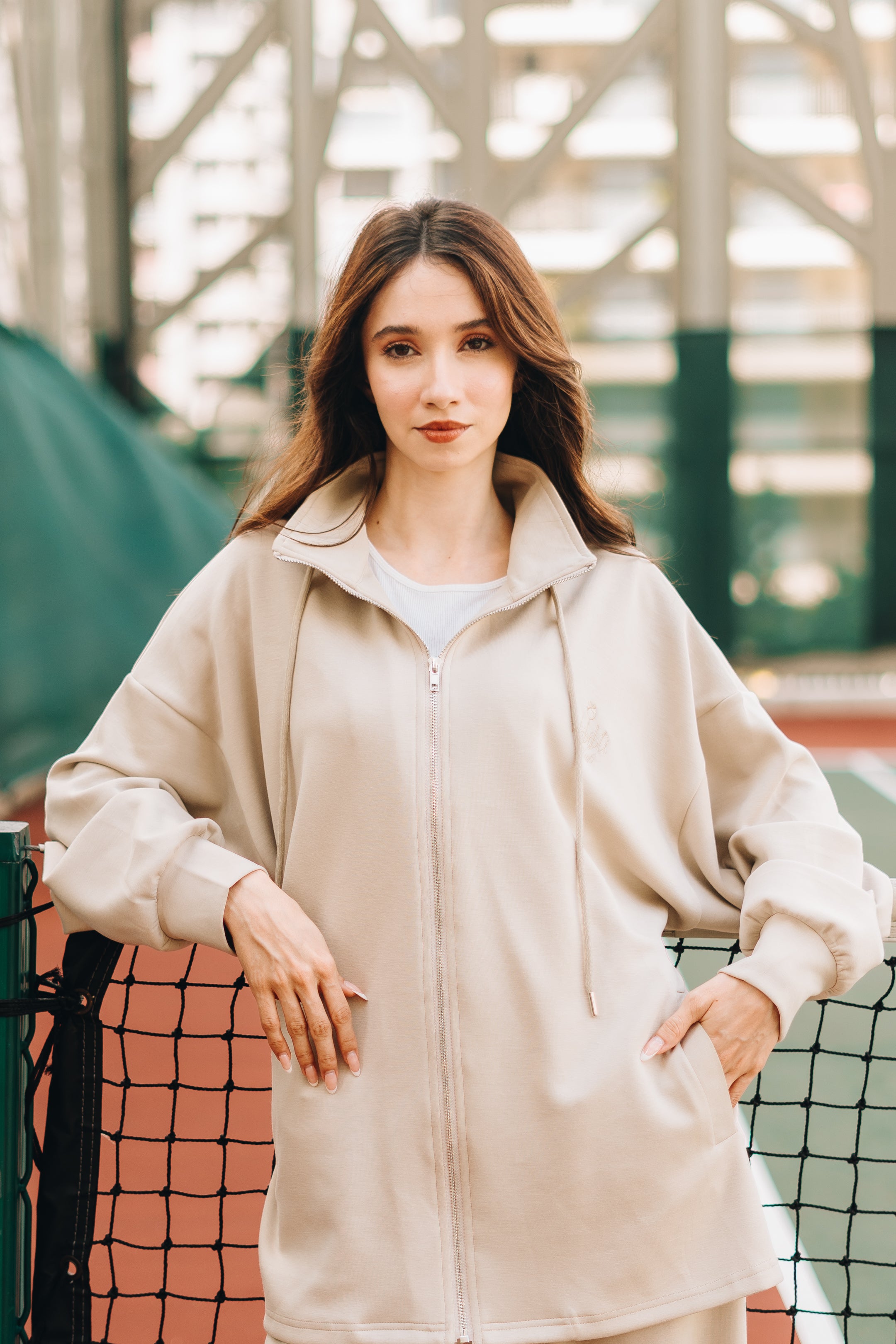 PRE ORDER Habibti Modal Zip-Up Hoodie in Cream