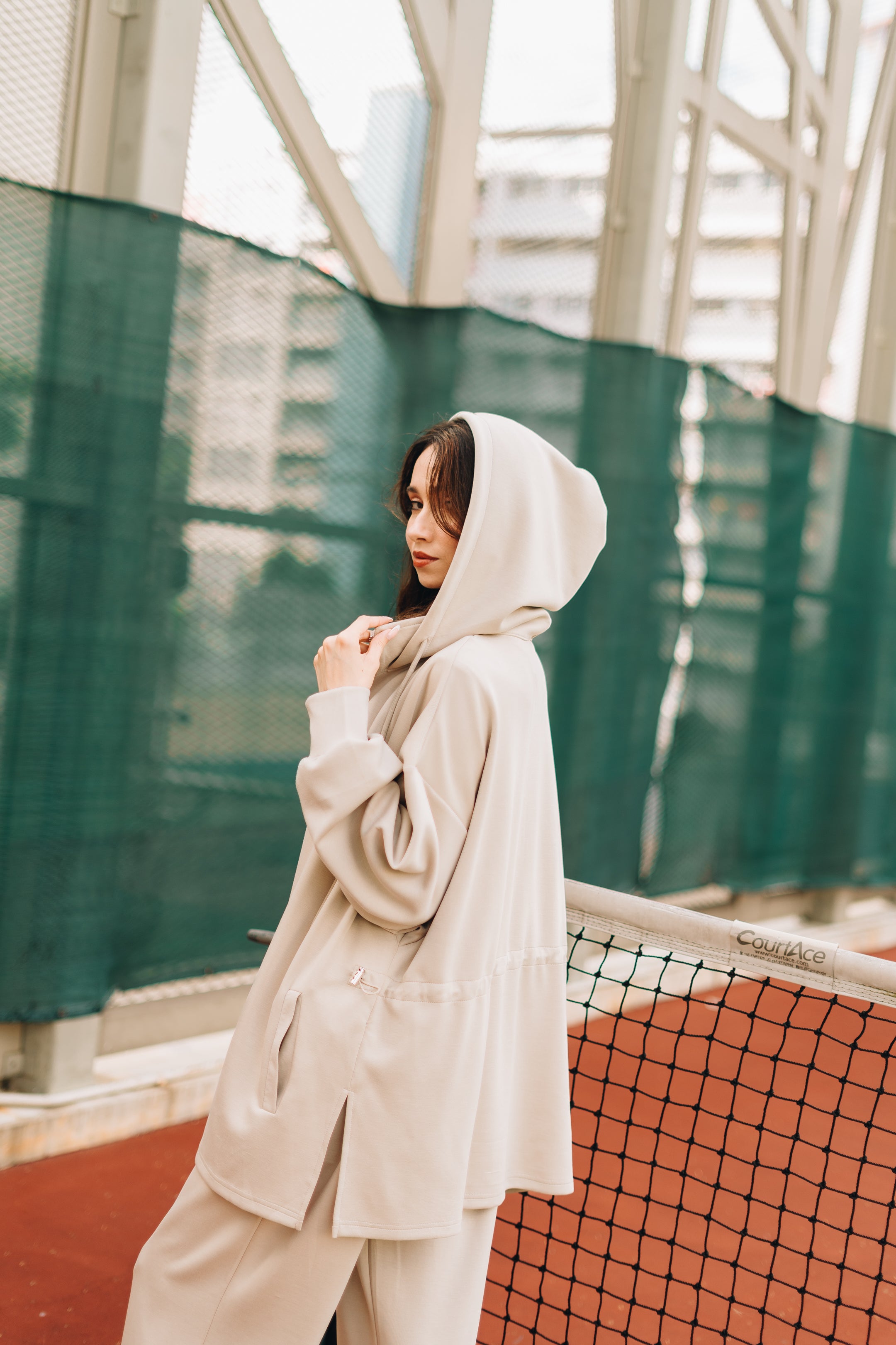 PRE ORDER Habibti Modal Zip-Up Hoodie in Cream