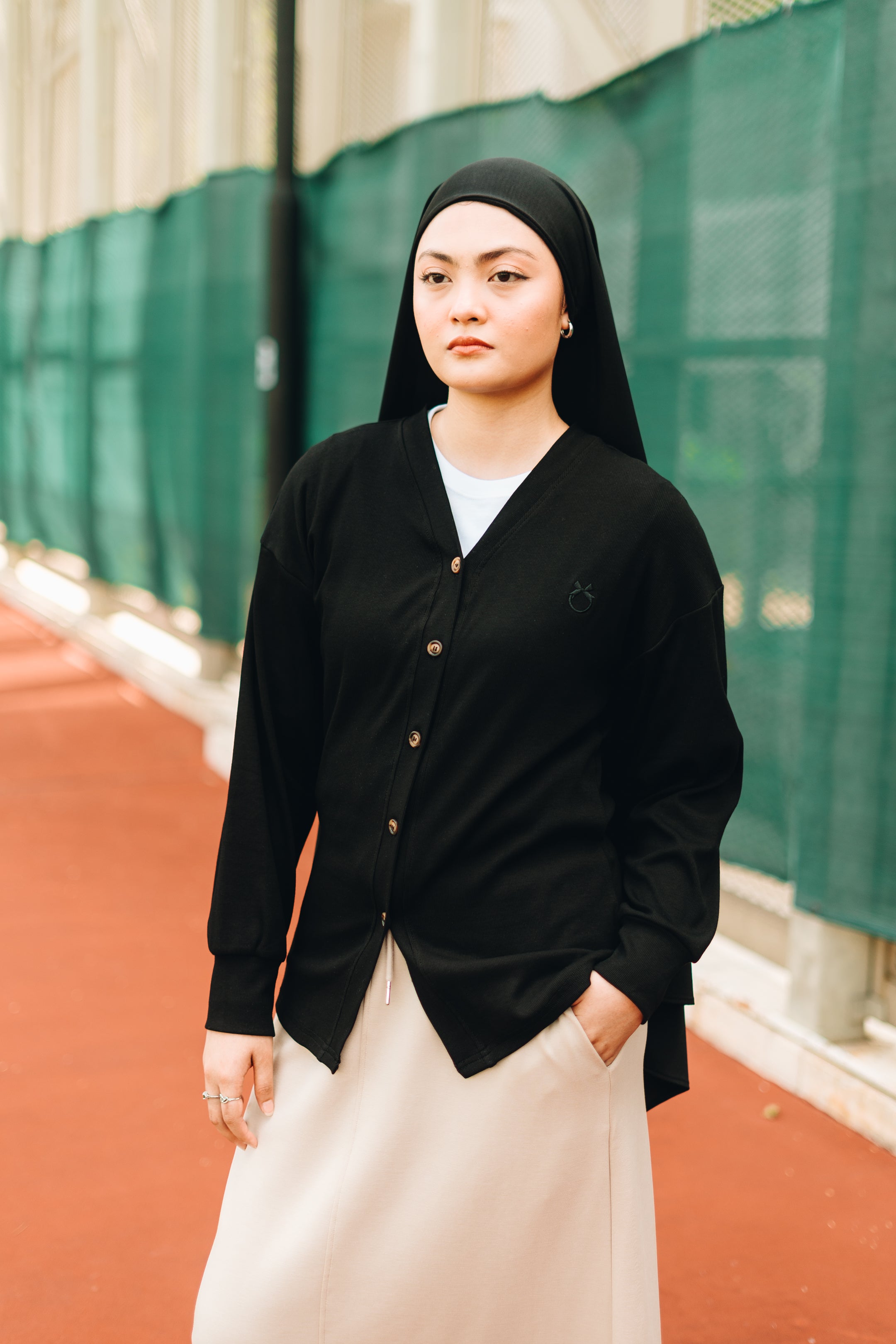 Modal Knitted Cardigan in Black
