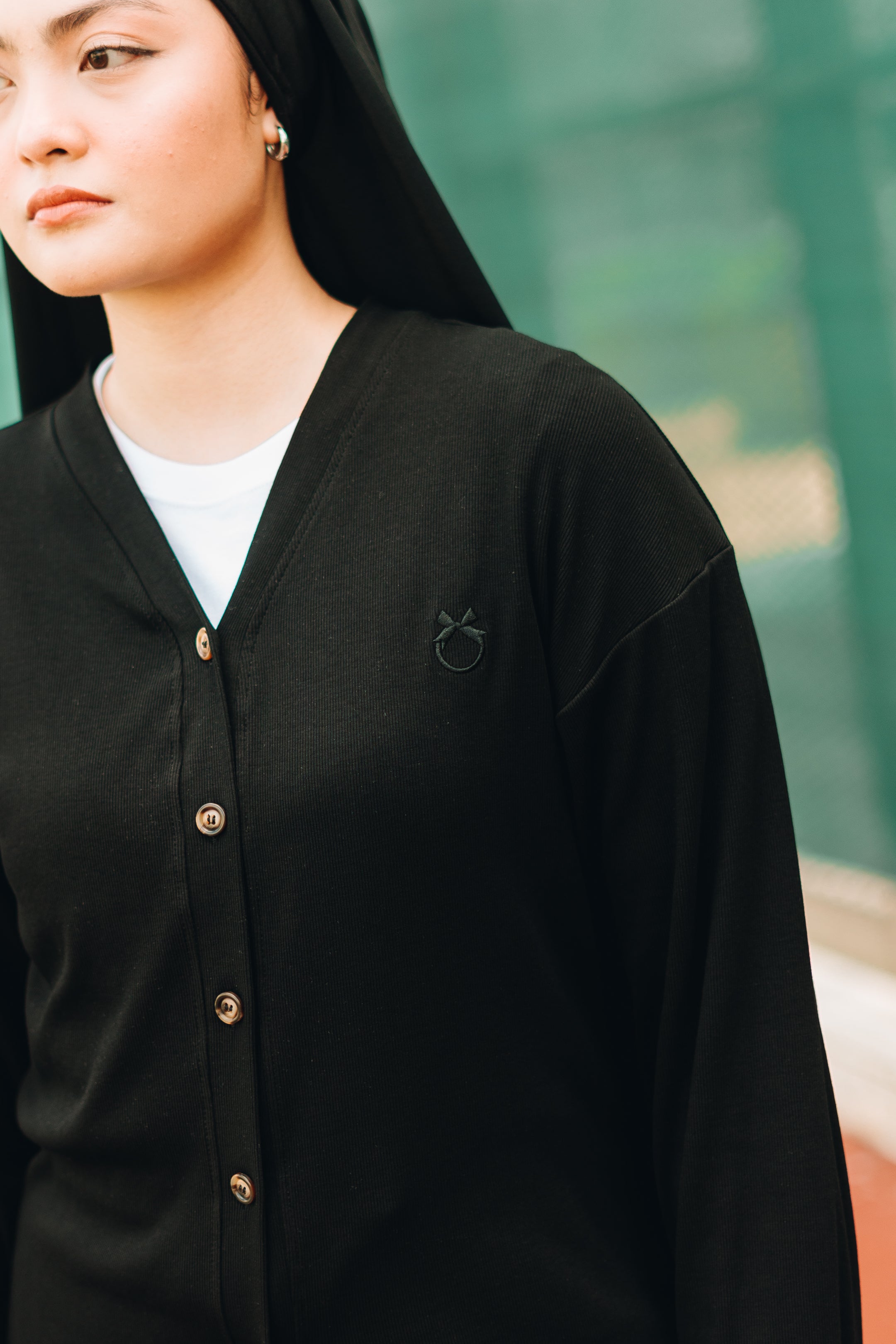 Modal Knitted Cardigan in Black