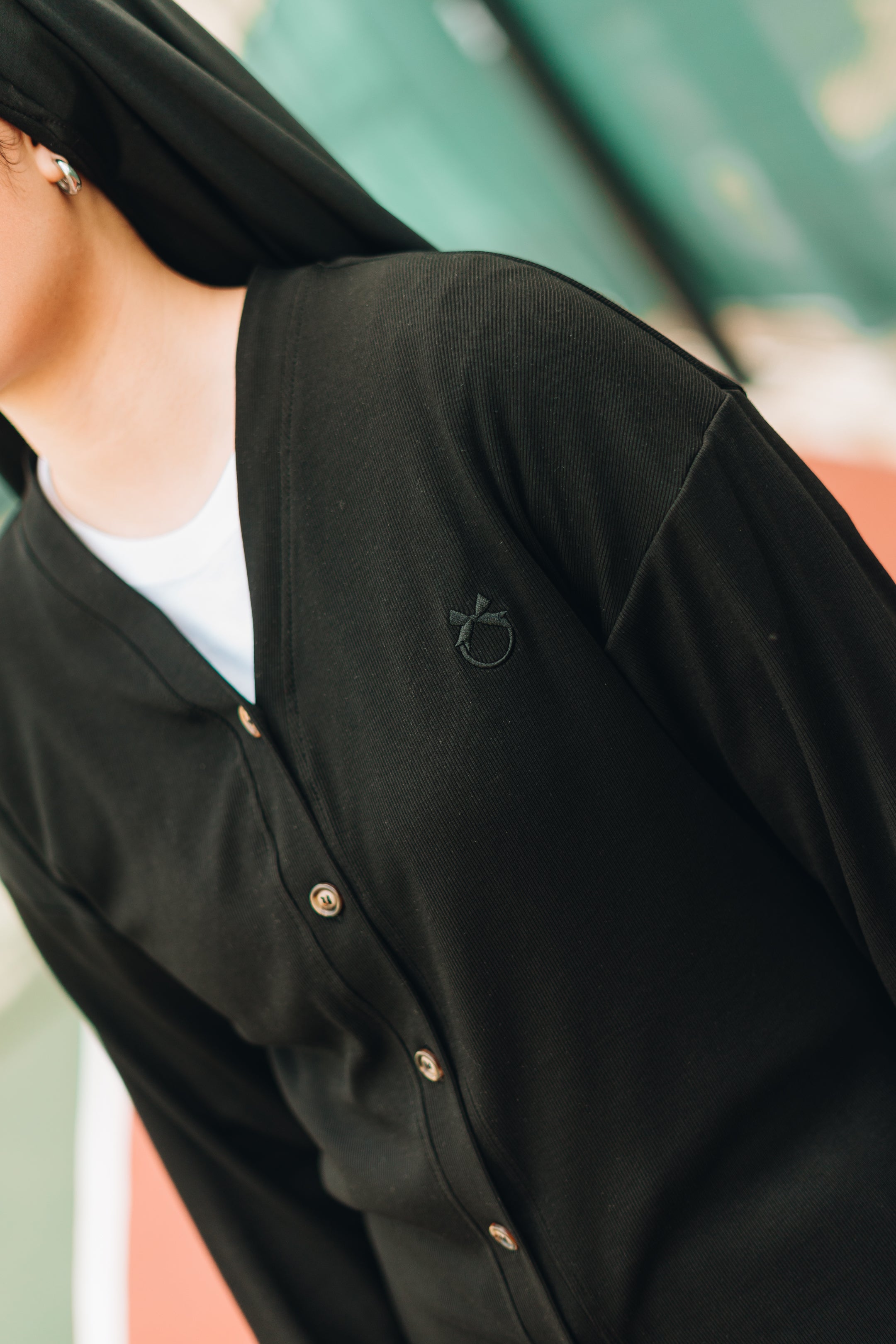 Modal Knitted Cardigan in Black