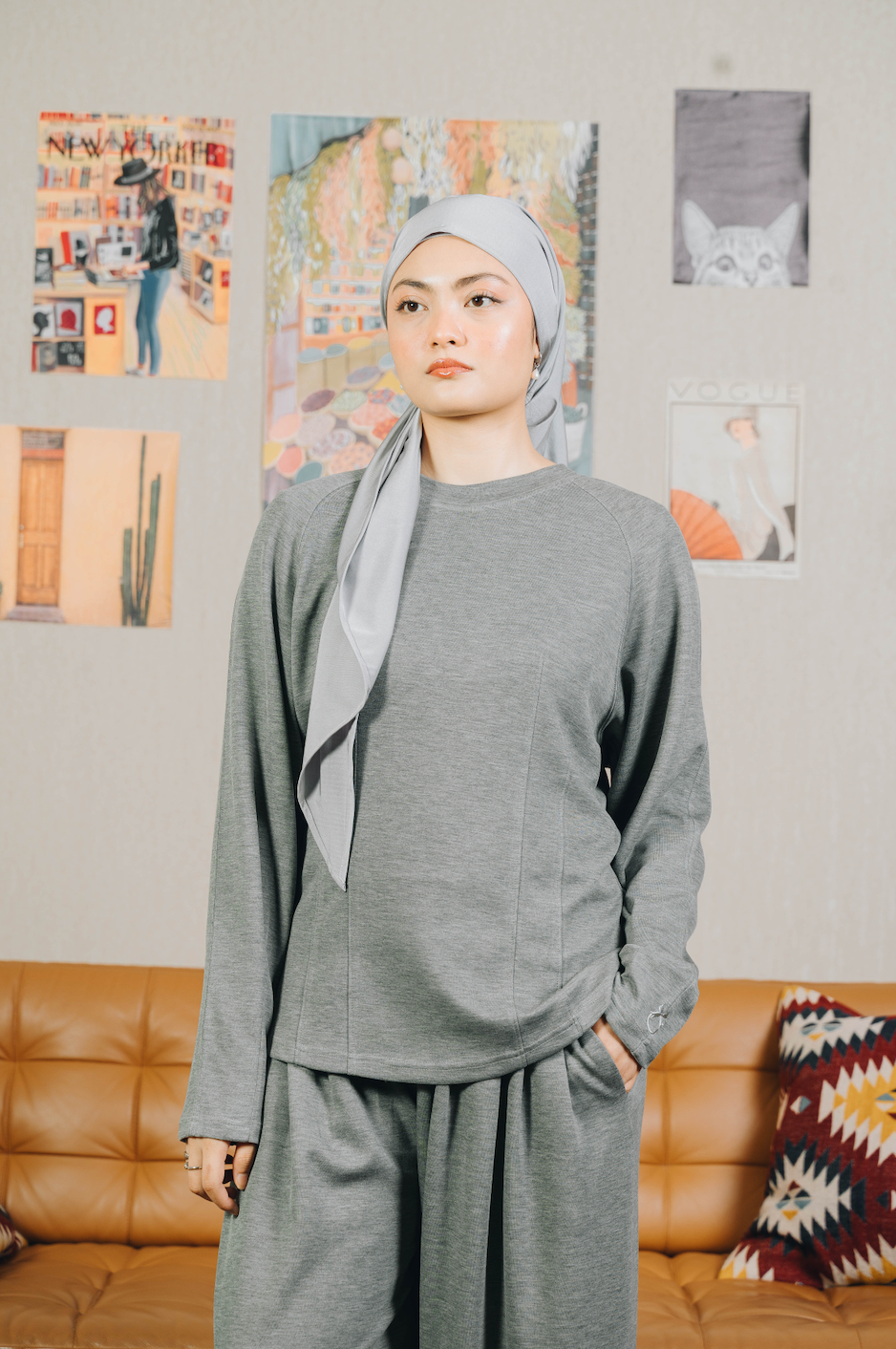 Modal Fitted Top in Grey