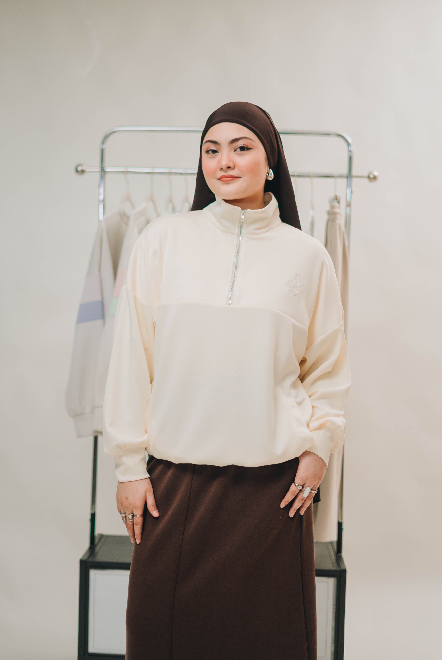 Habibti Quarter Zip Jacket in Butter