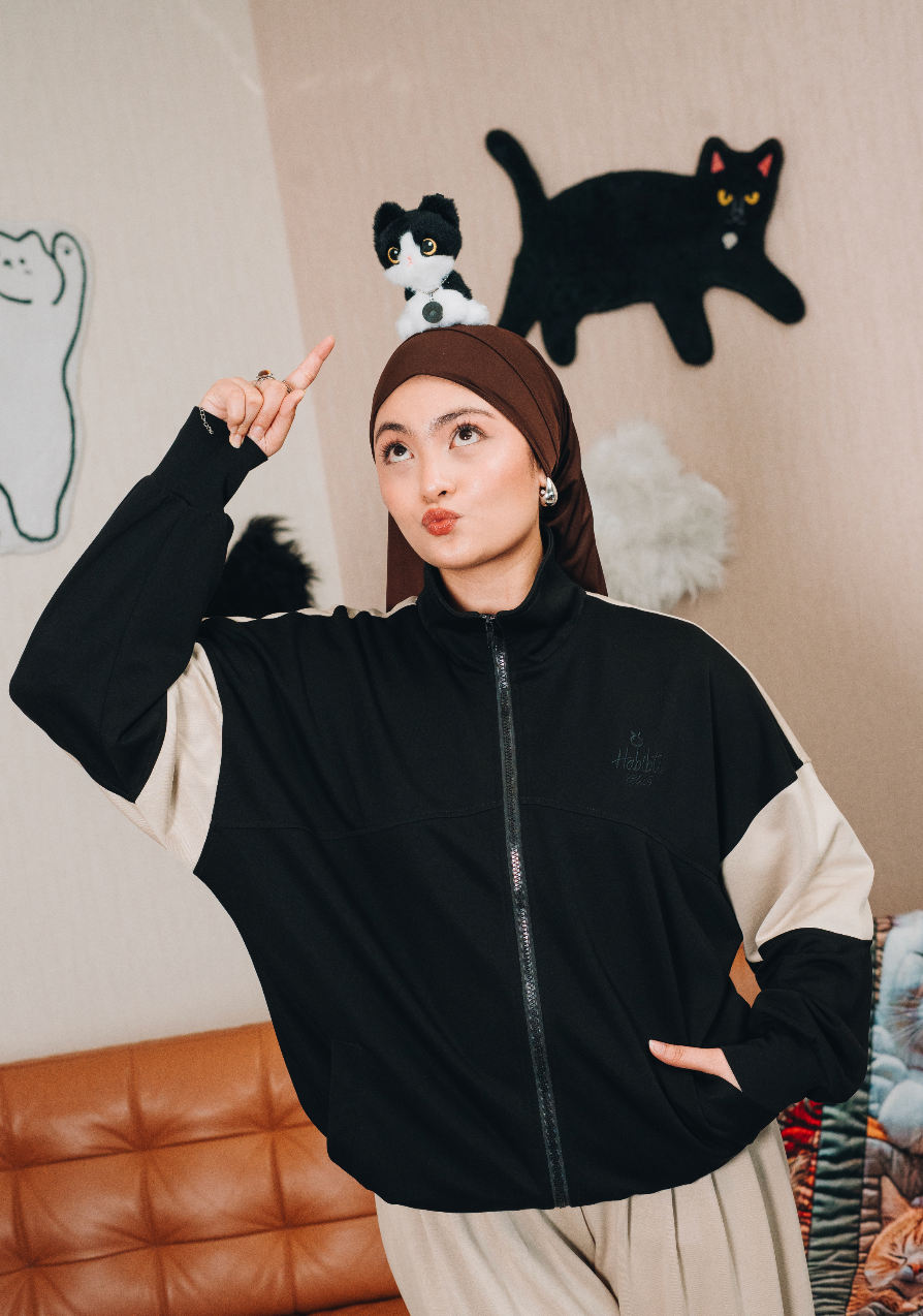 PRE ORDER: Habibti Modal Dual Tone Jacket in Black : Calico & Friends Edition