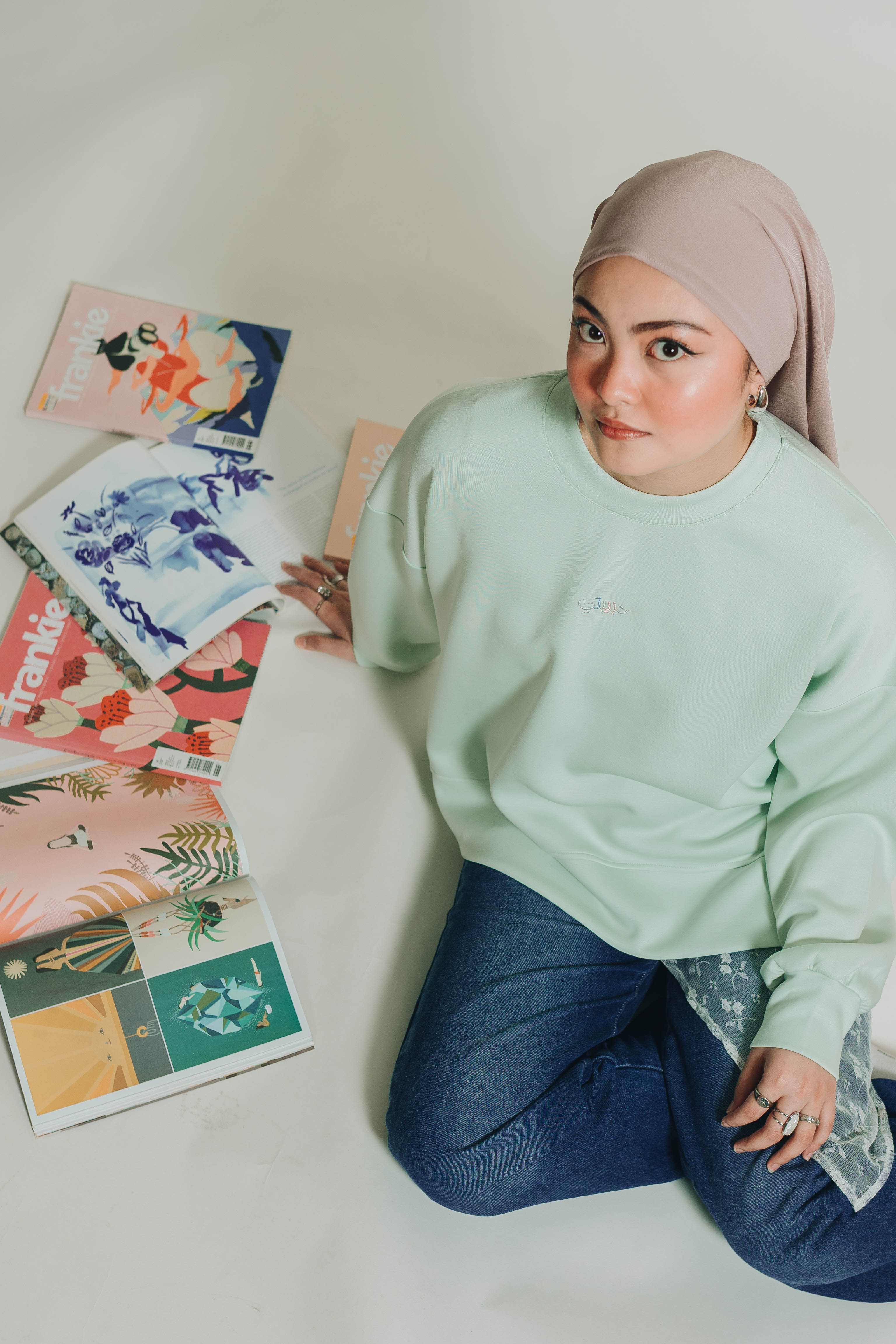 Modal Habibti Sweater in Mint