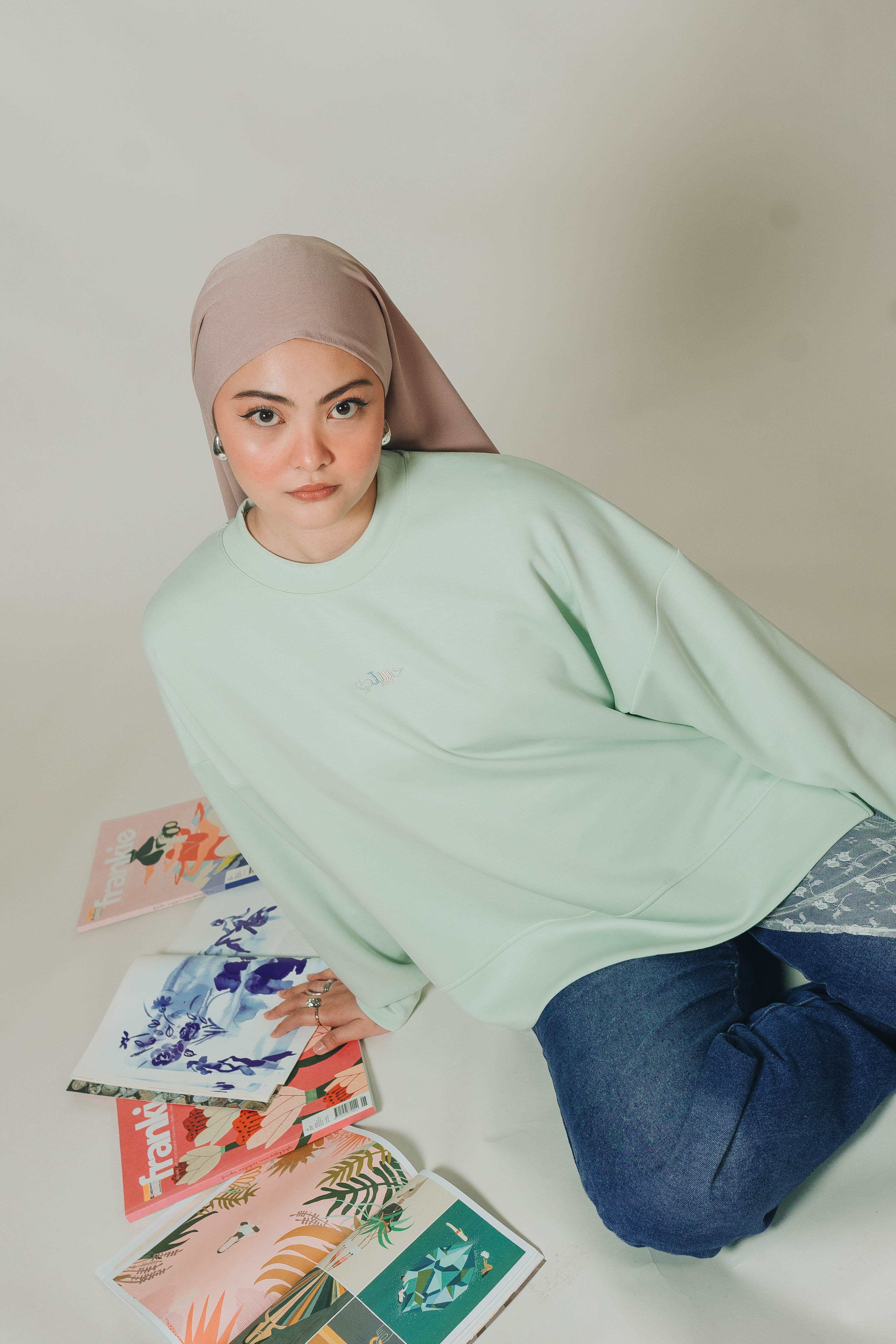 Modal Habibti Sweater in Mint