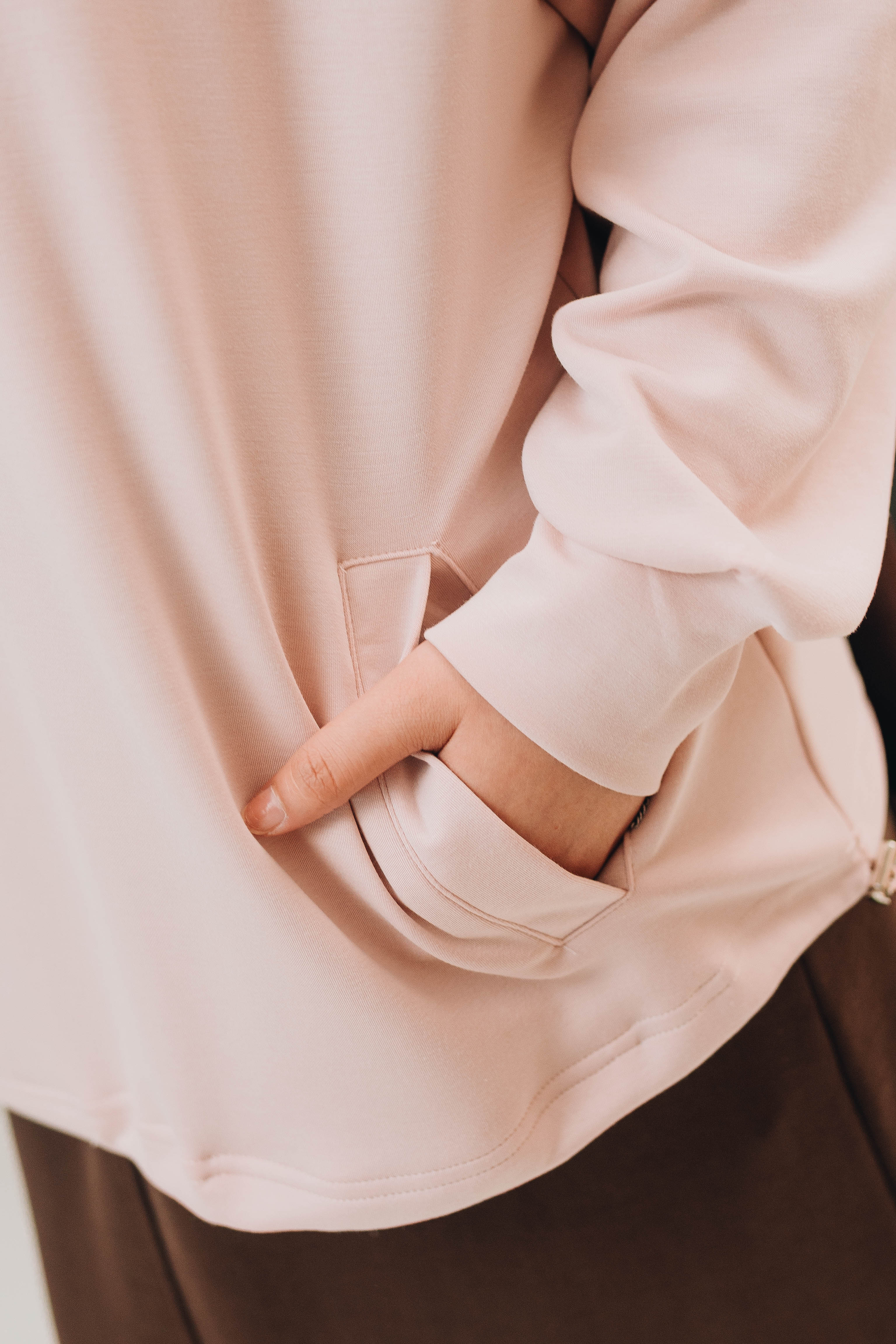 Habibti Quarter Zip Jacket in Strawberry