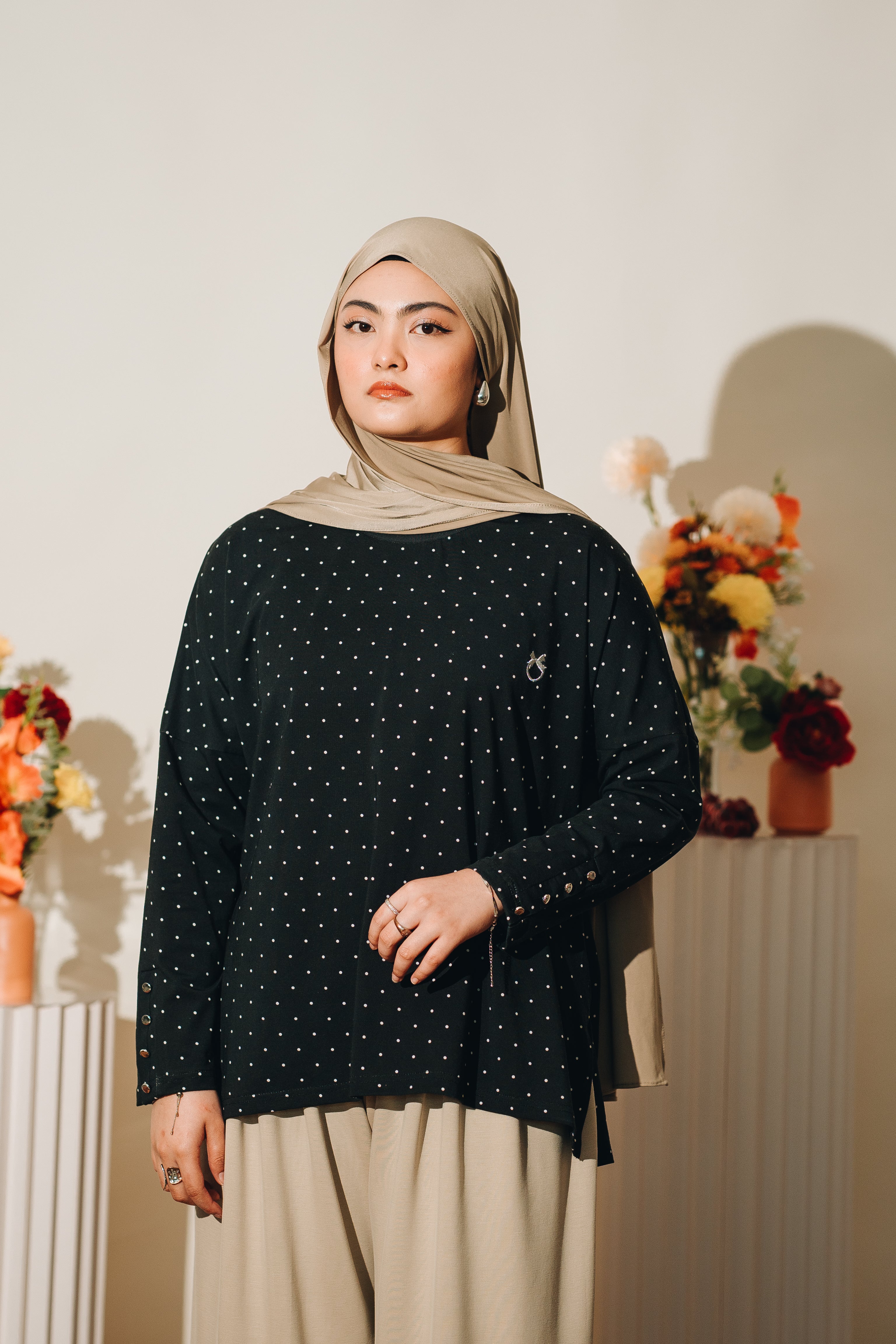 Polka Cotton Modal Amani Top
