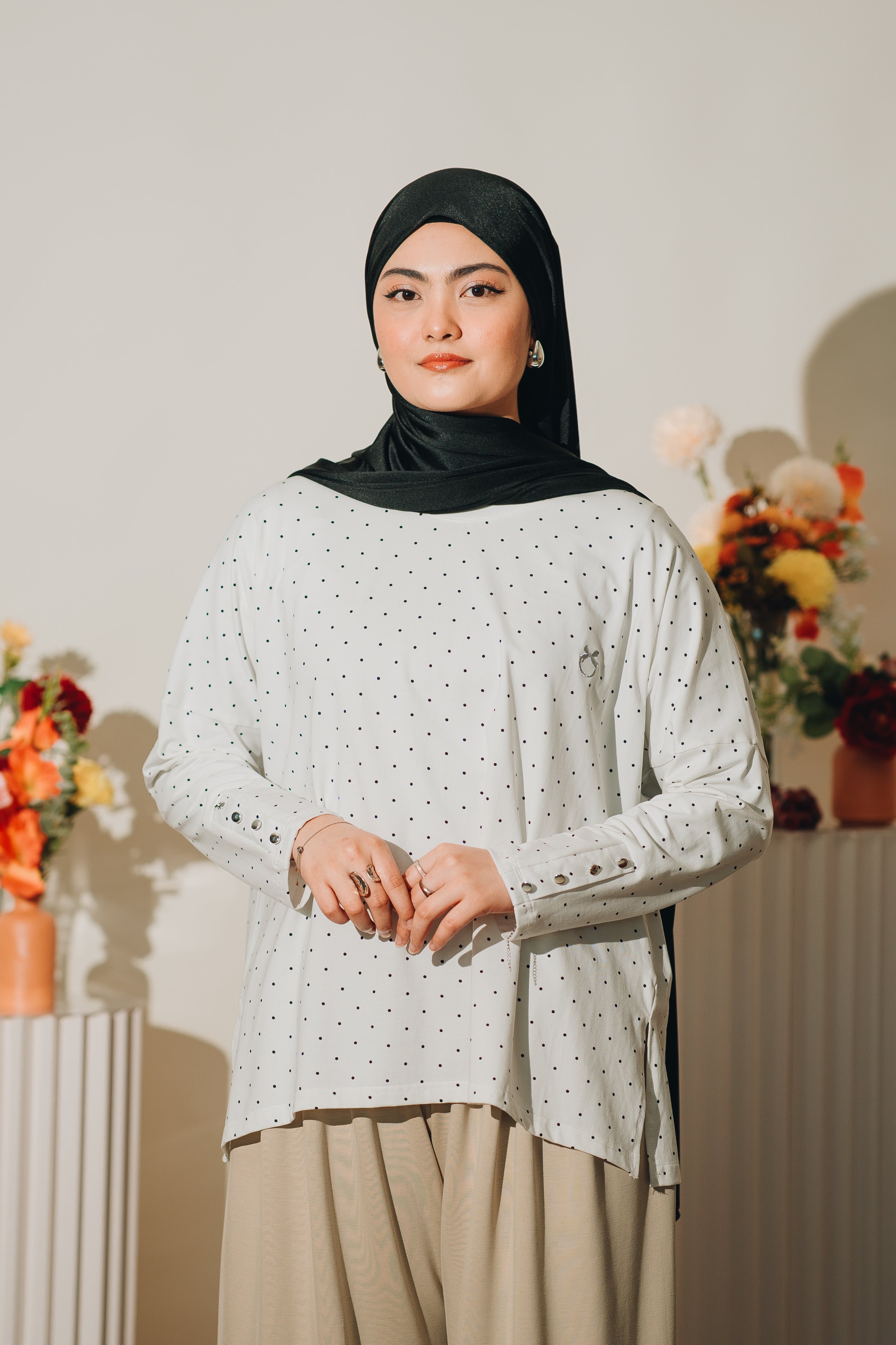 Polka Cotton Modal Amani Top