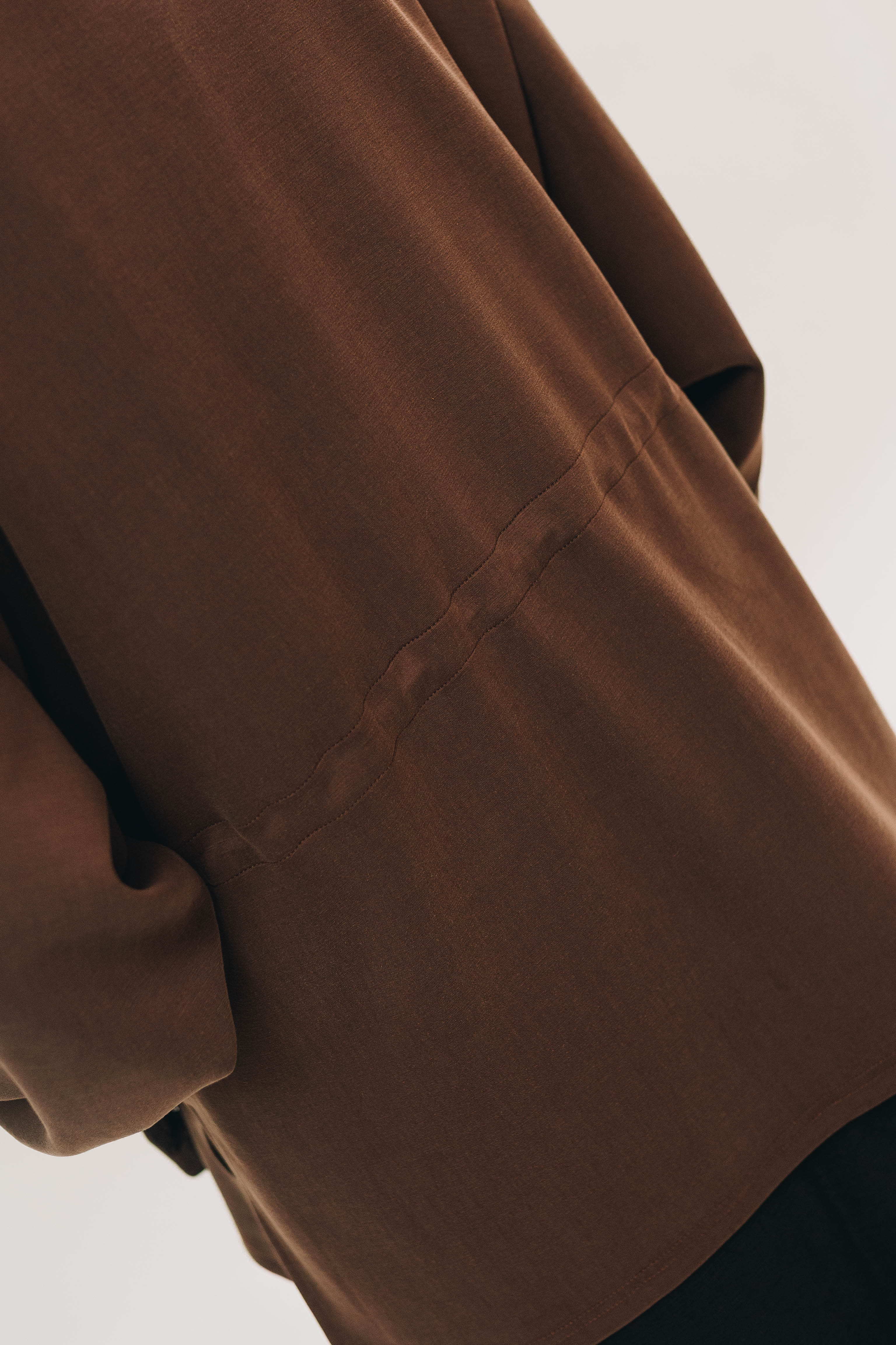 Habibti Modal Zip-Up Hoodie in Brown