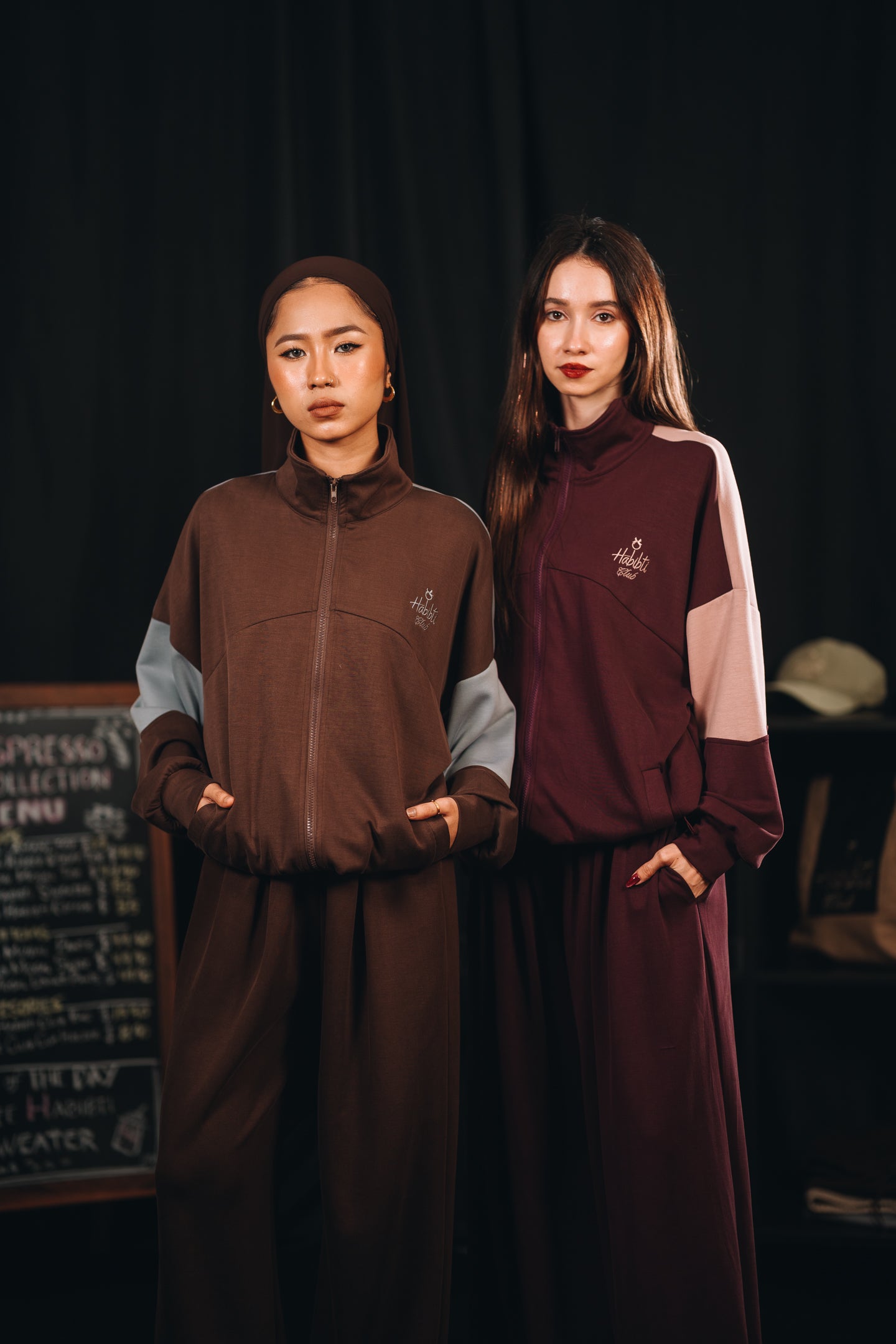 Habibti Modal Dual Tone Jacket in Brown