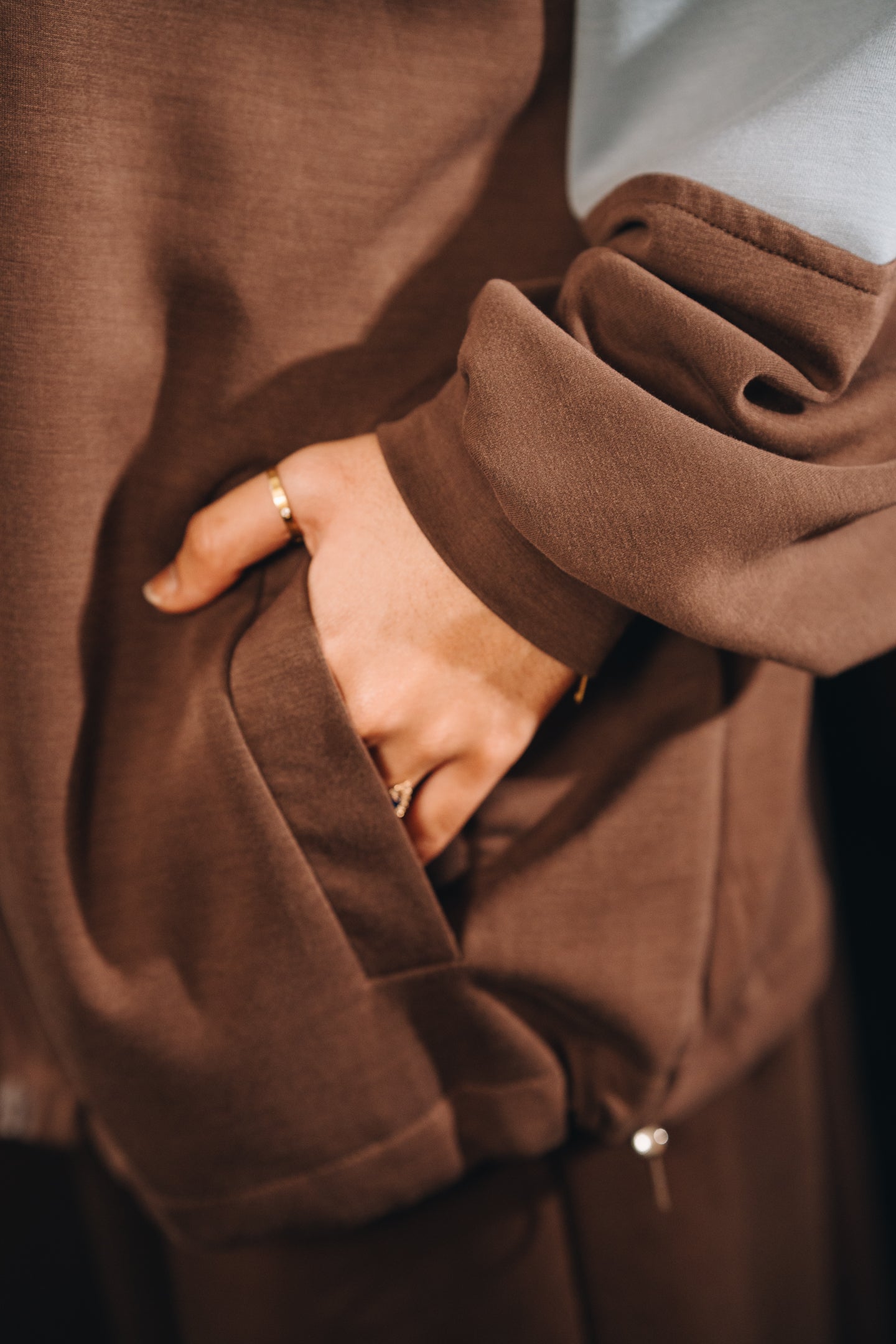 Habibti Modal Dual Tone Jacket in Brown