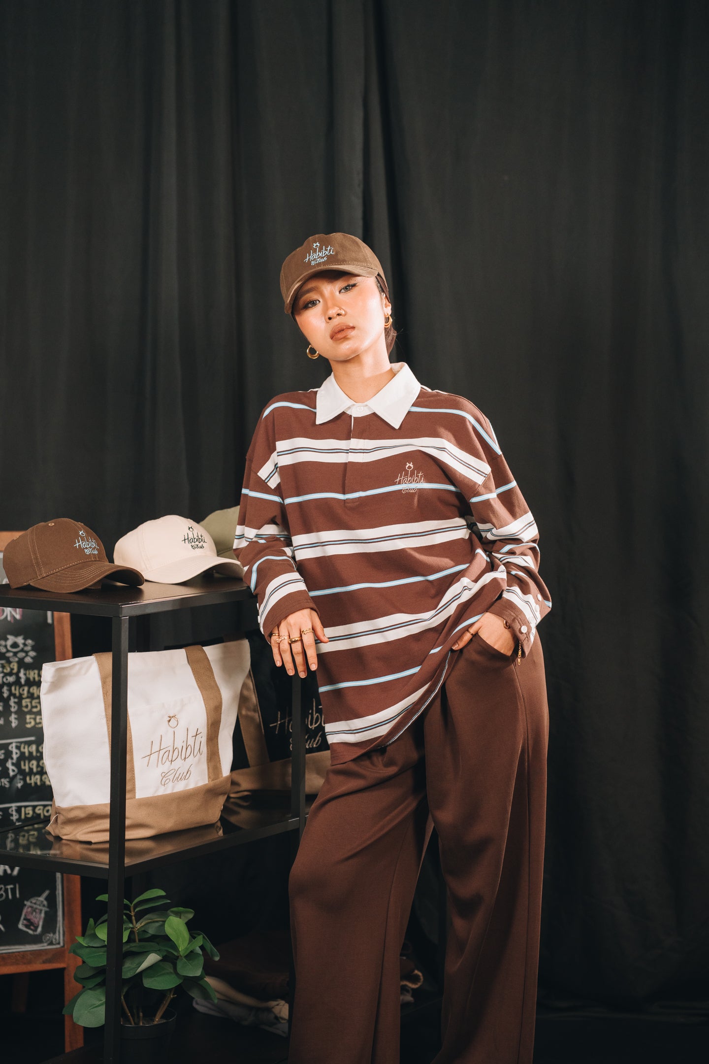 Noa Stripe Top in Chocolate