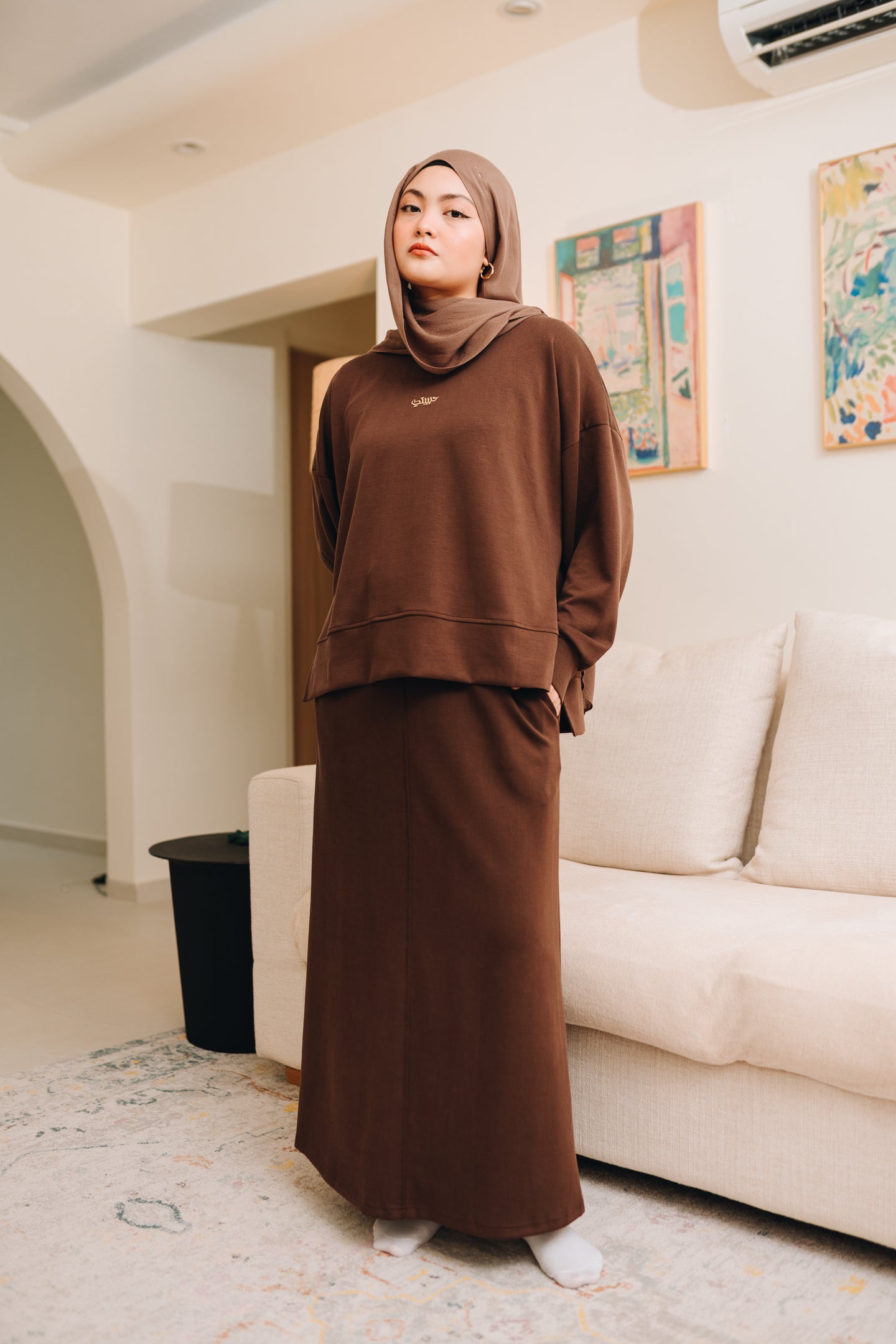 Modal Habibti Sweater in Brown