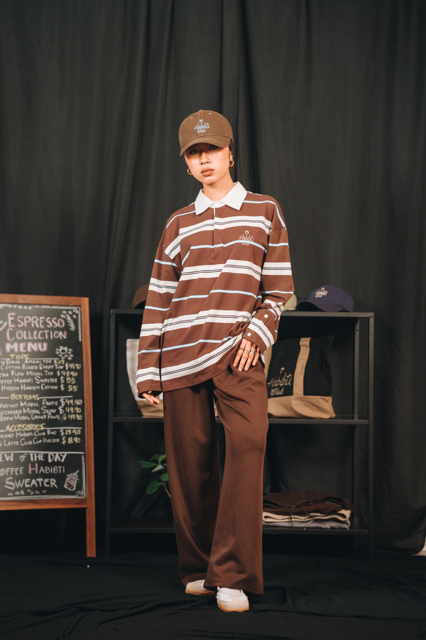 Noa Stripe Top in Chocolate