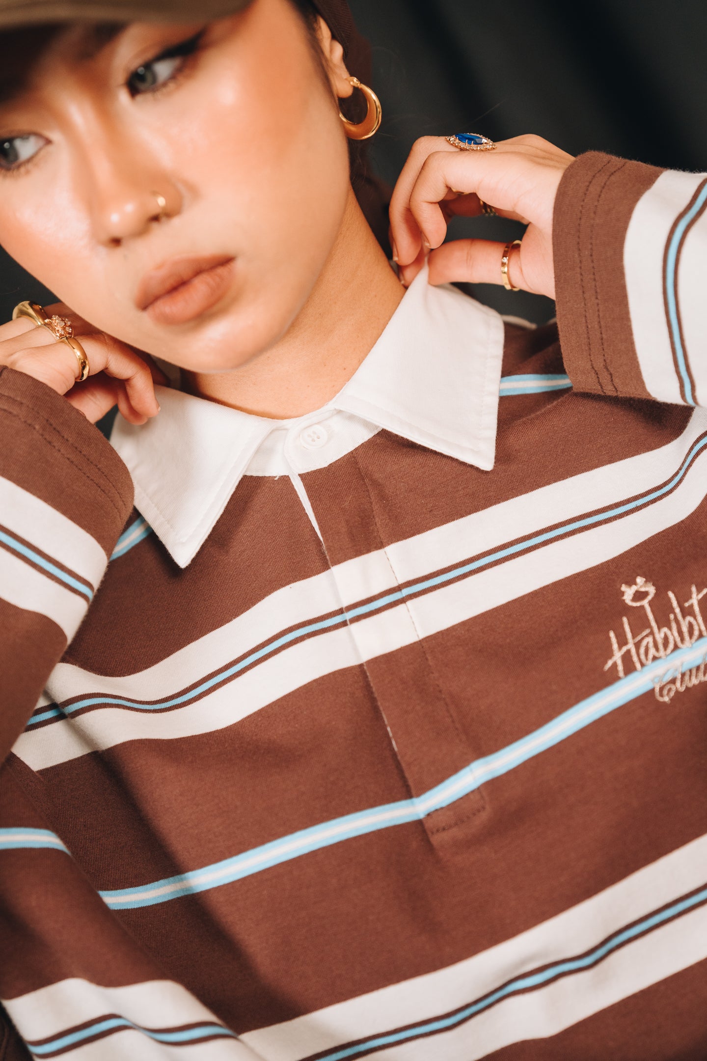 Noa Stripe Top in Chocolate