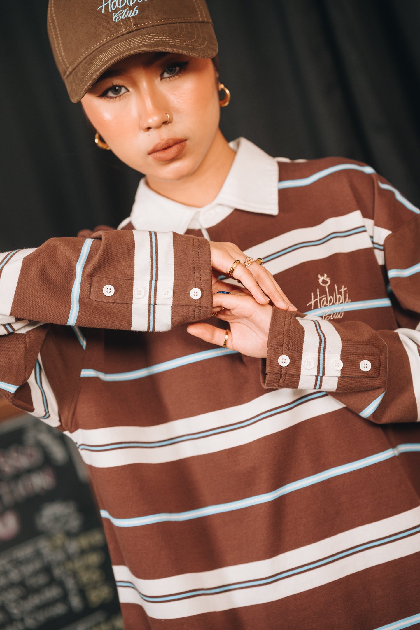 Noa Stripe Top in Chocolate