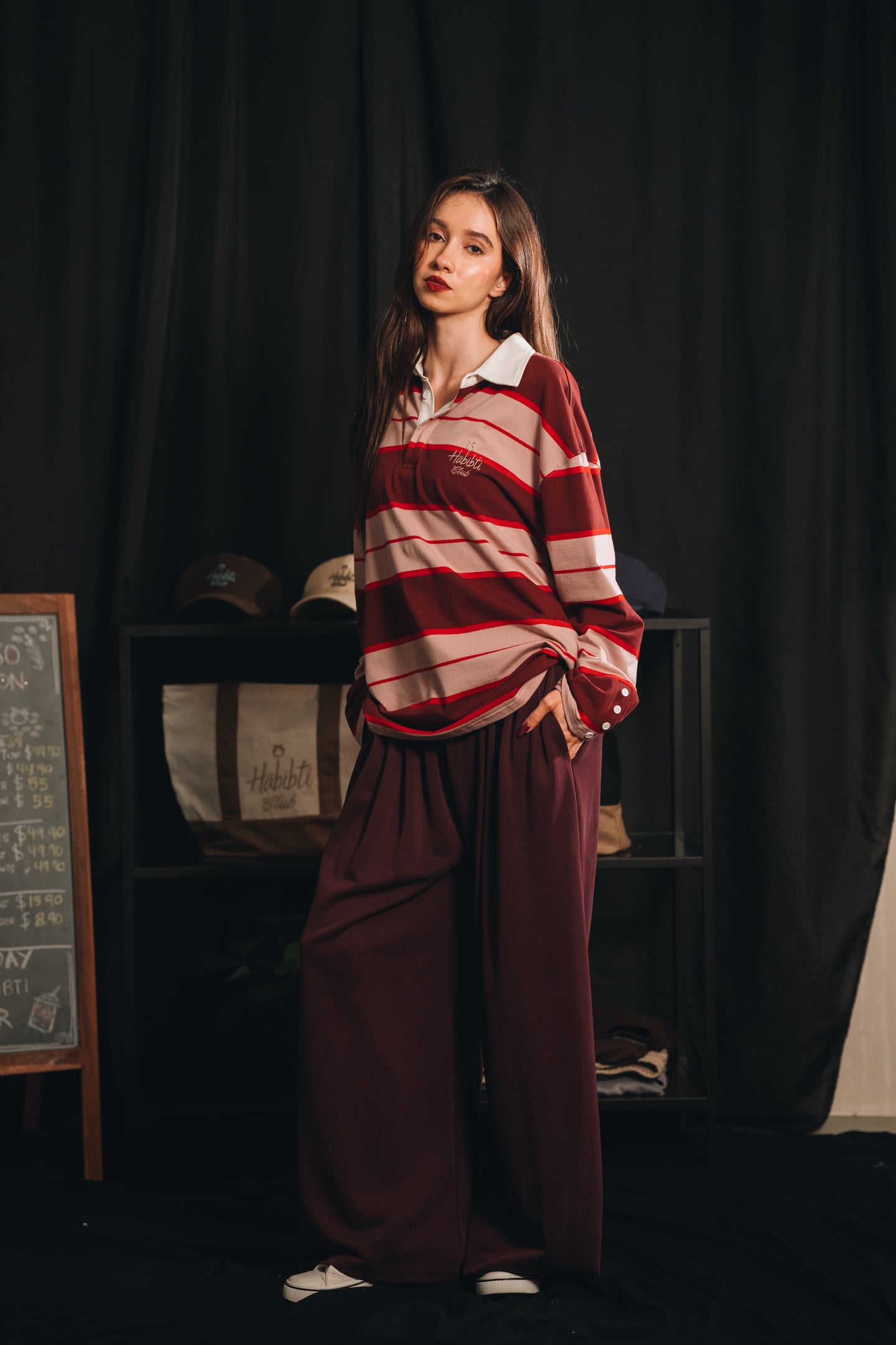 Noa Stripe Top in Cherry