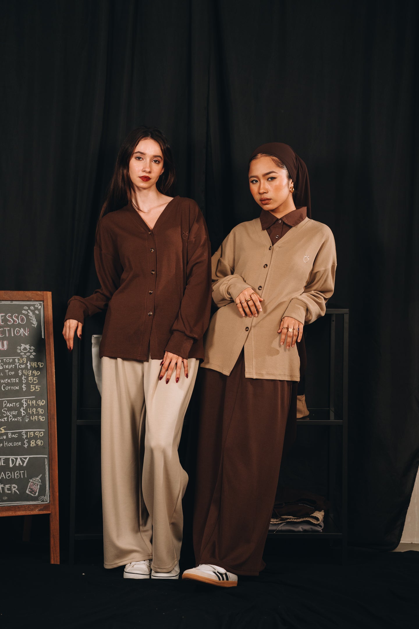 Modal Knitted Cardigan in Toffee