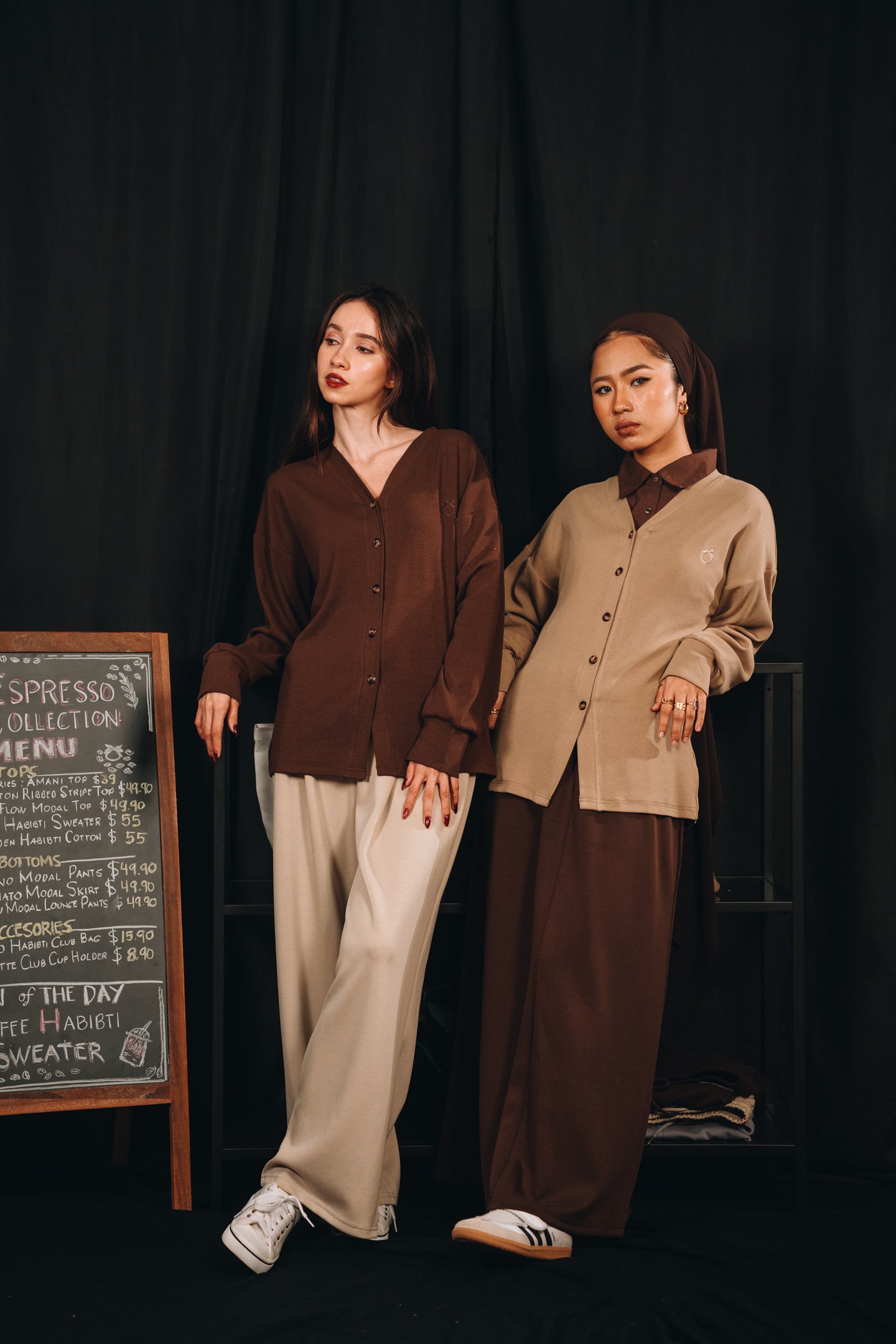 Modal Knitted Cardigan in Toffee