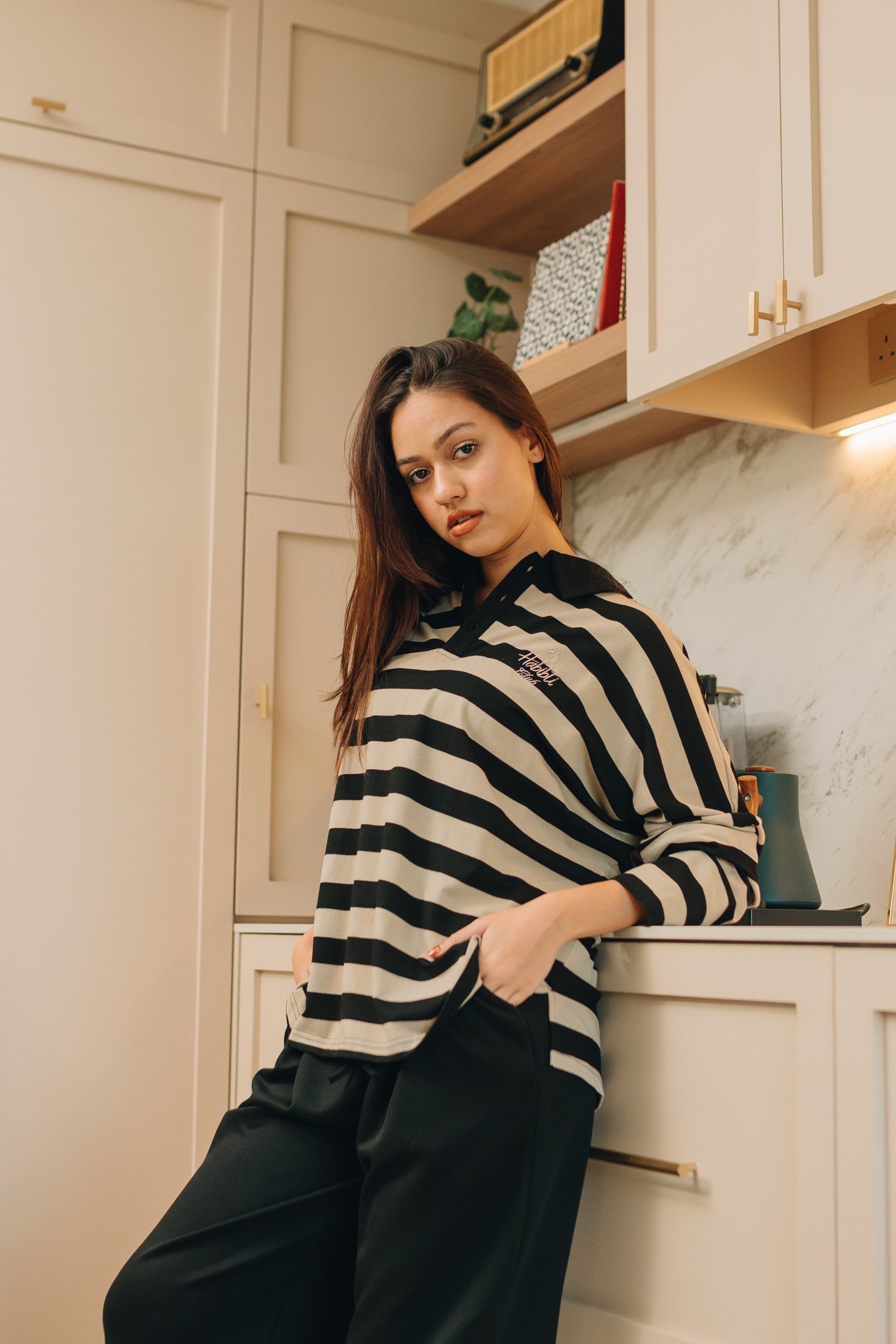 Cotton Ribbed Stripe Top