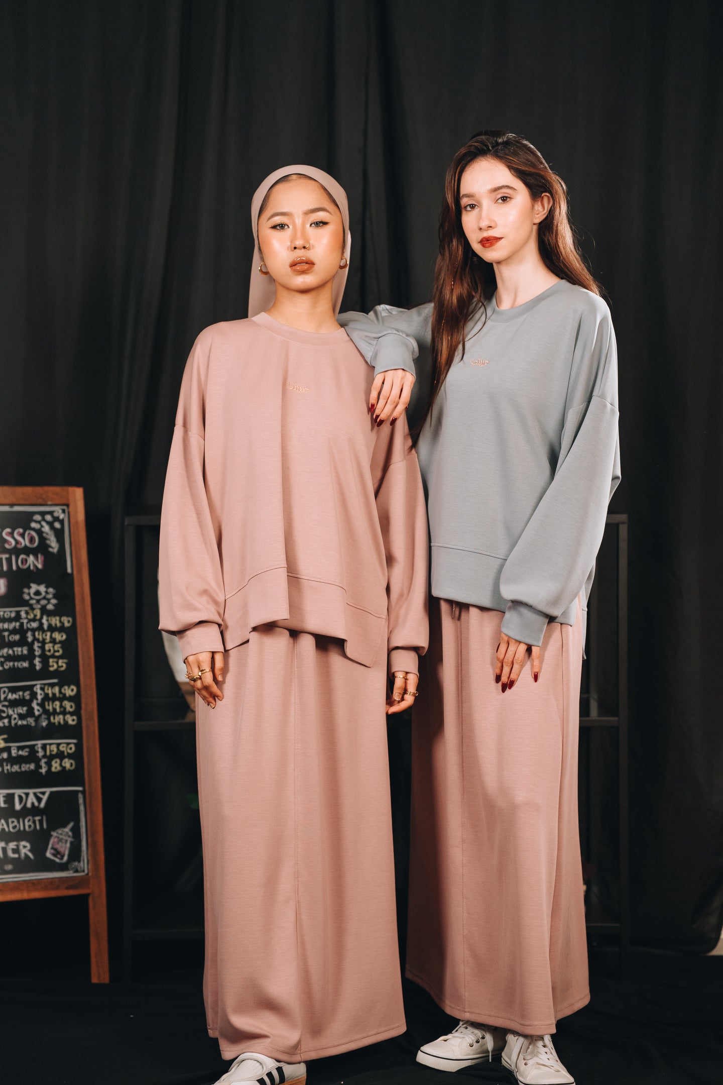 Modal Habibti Sweater in Dusty Blue