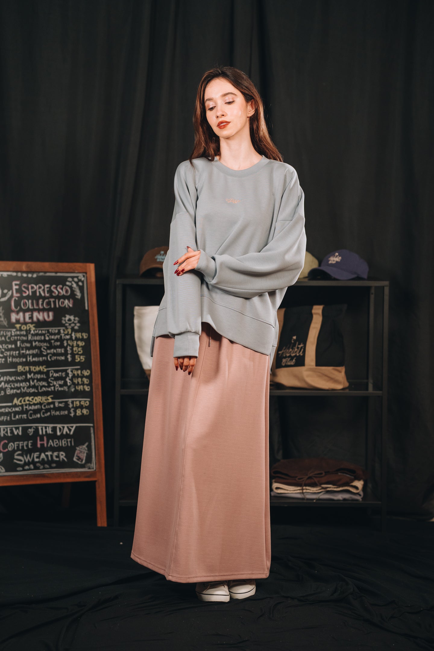 Modal Habibti Sweater in Dusty Blue