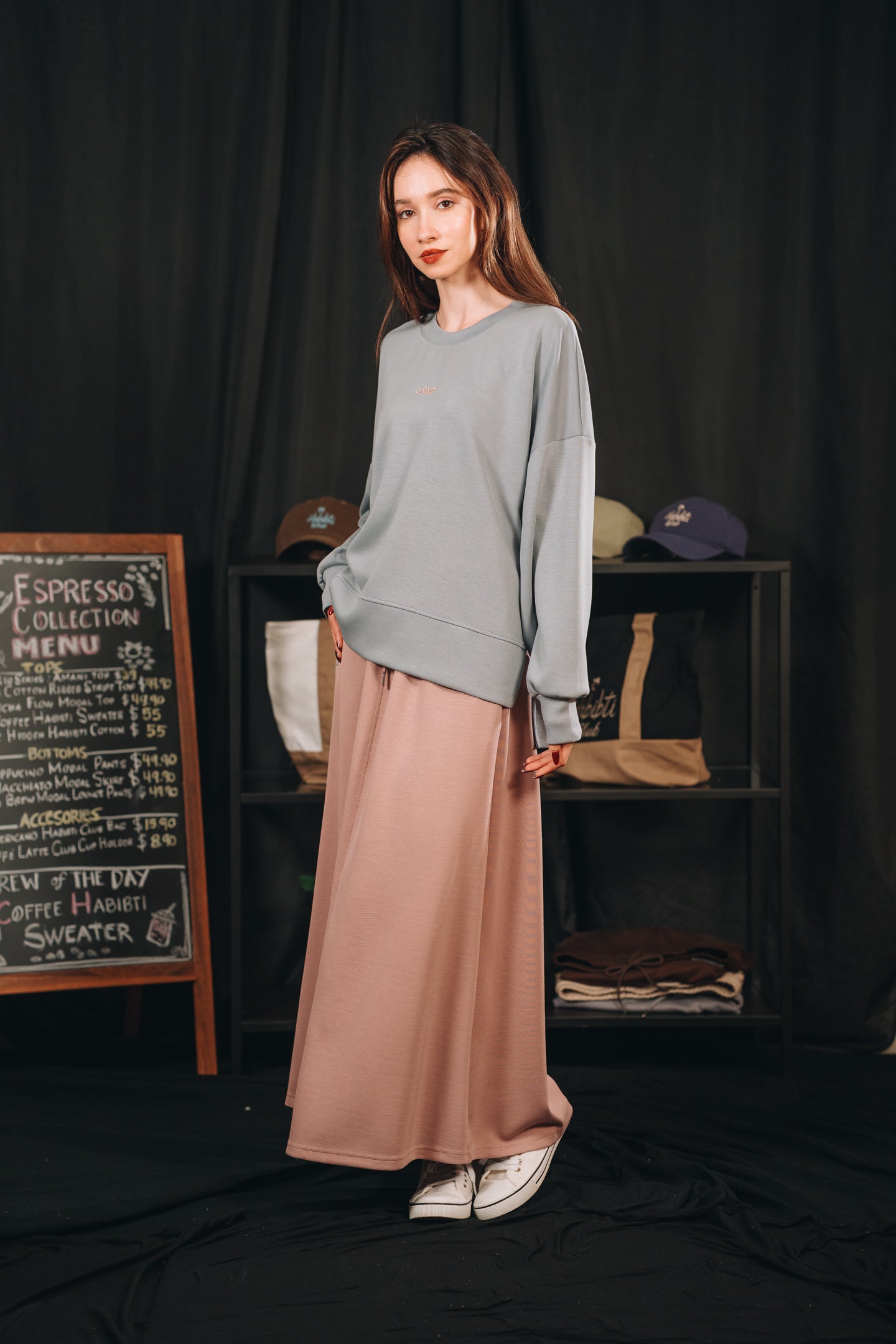 Modal Habibti Sweater in Dusty Blue