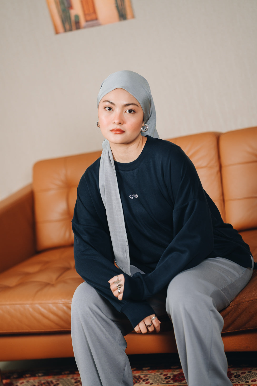 Modal Habibti Sweater in Navy
