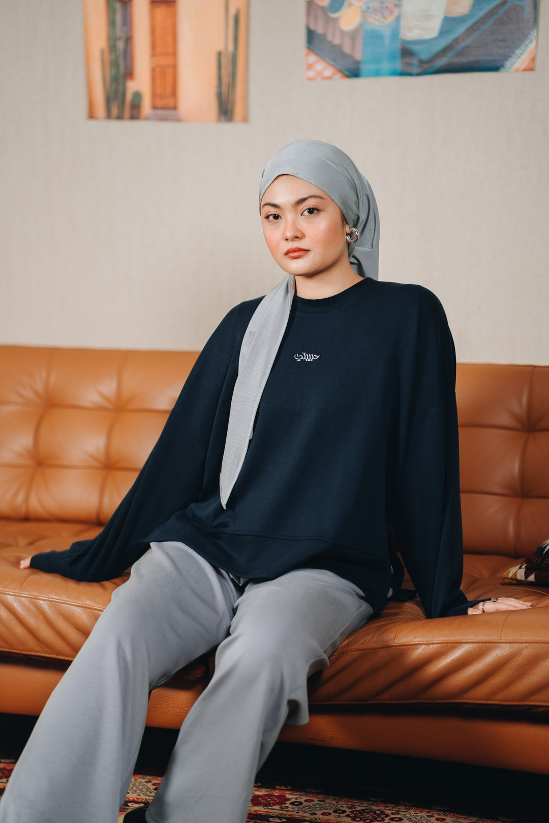 Modal Habibti Sweater in Navy
