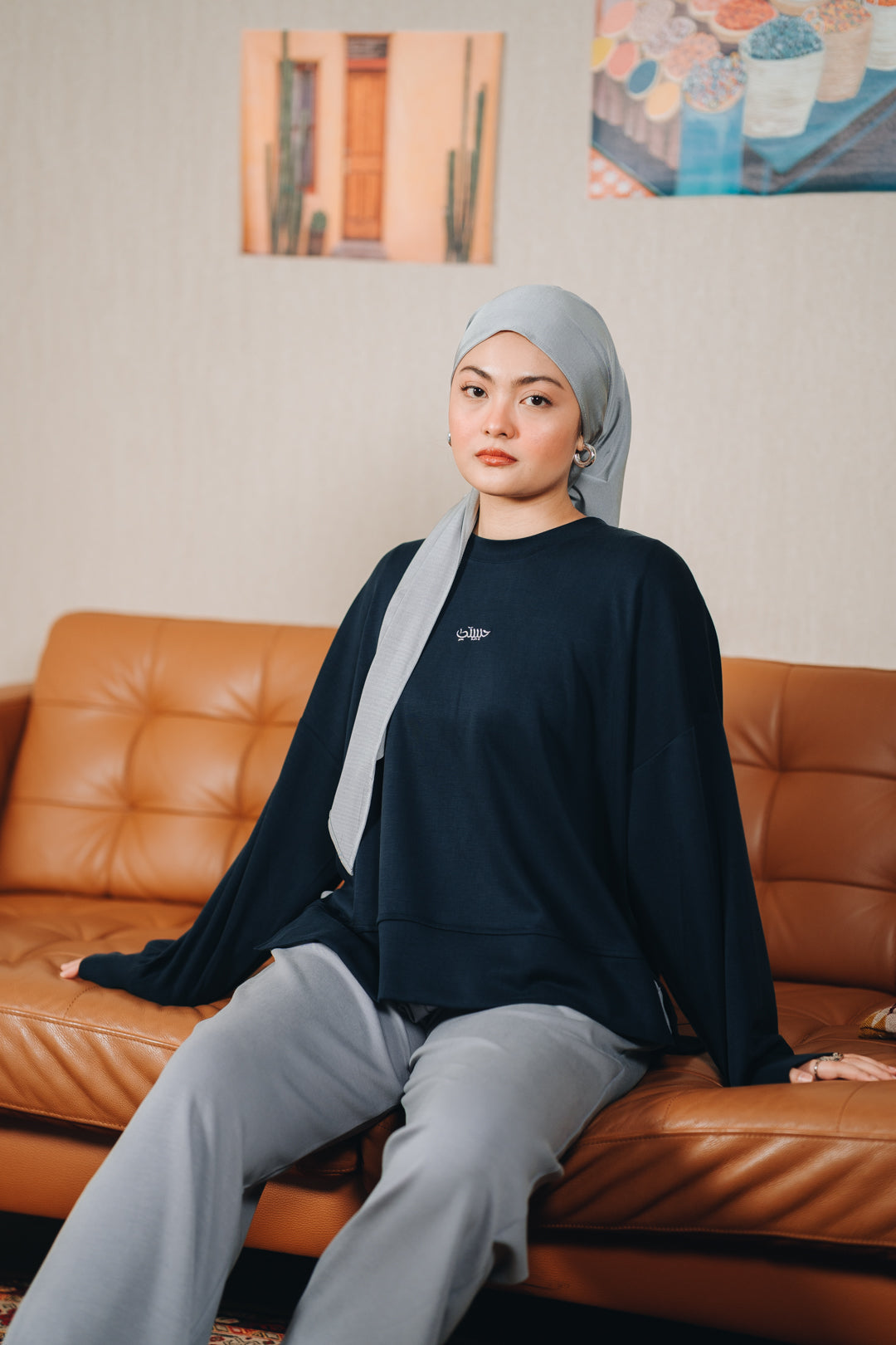Modal Habibti Sweater in Navy