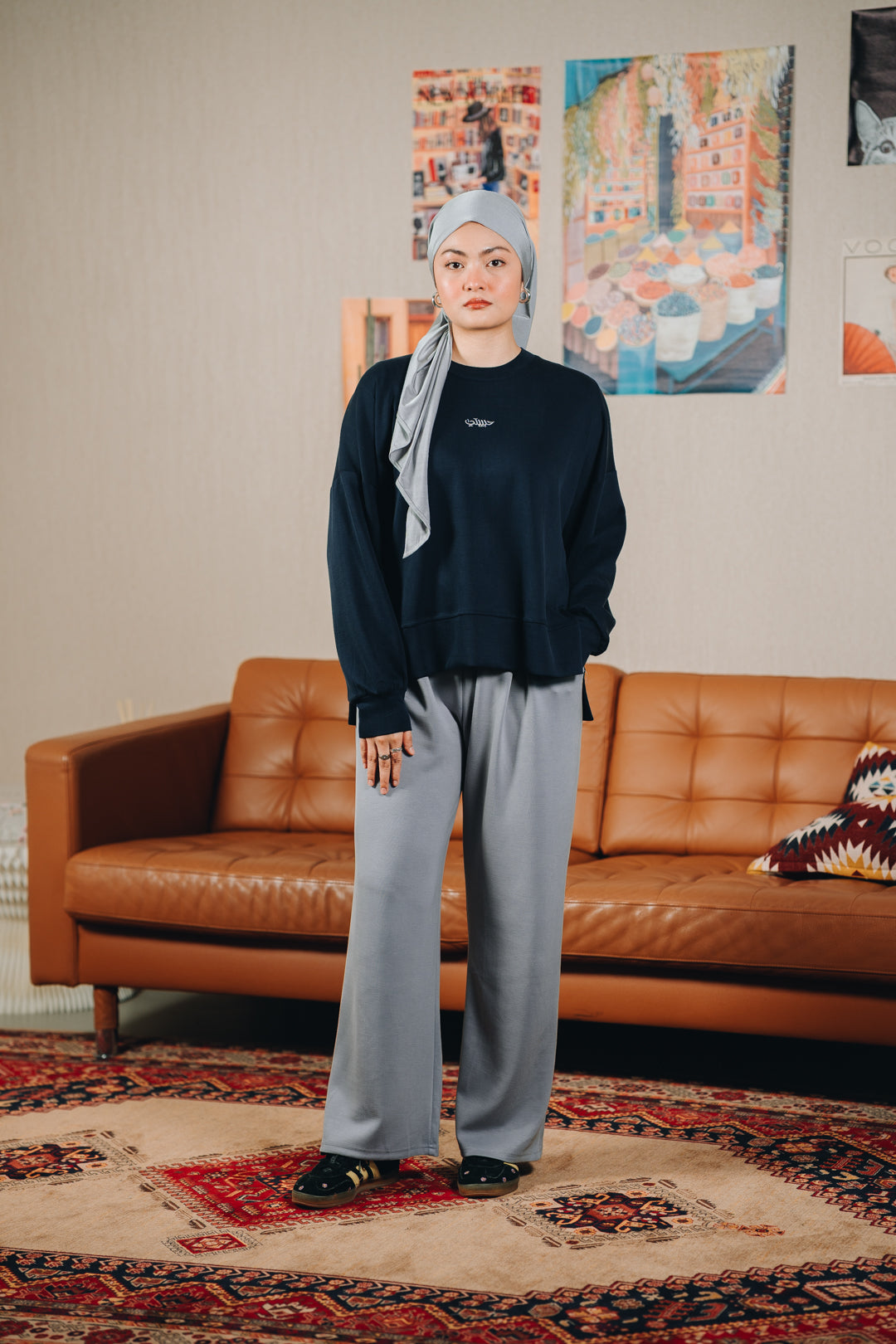 Modal Habibti Sweater in Navy
