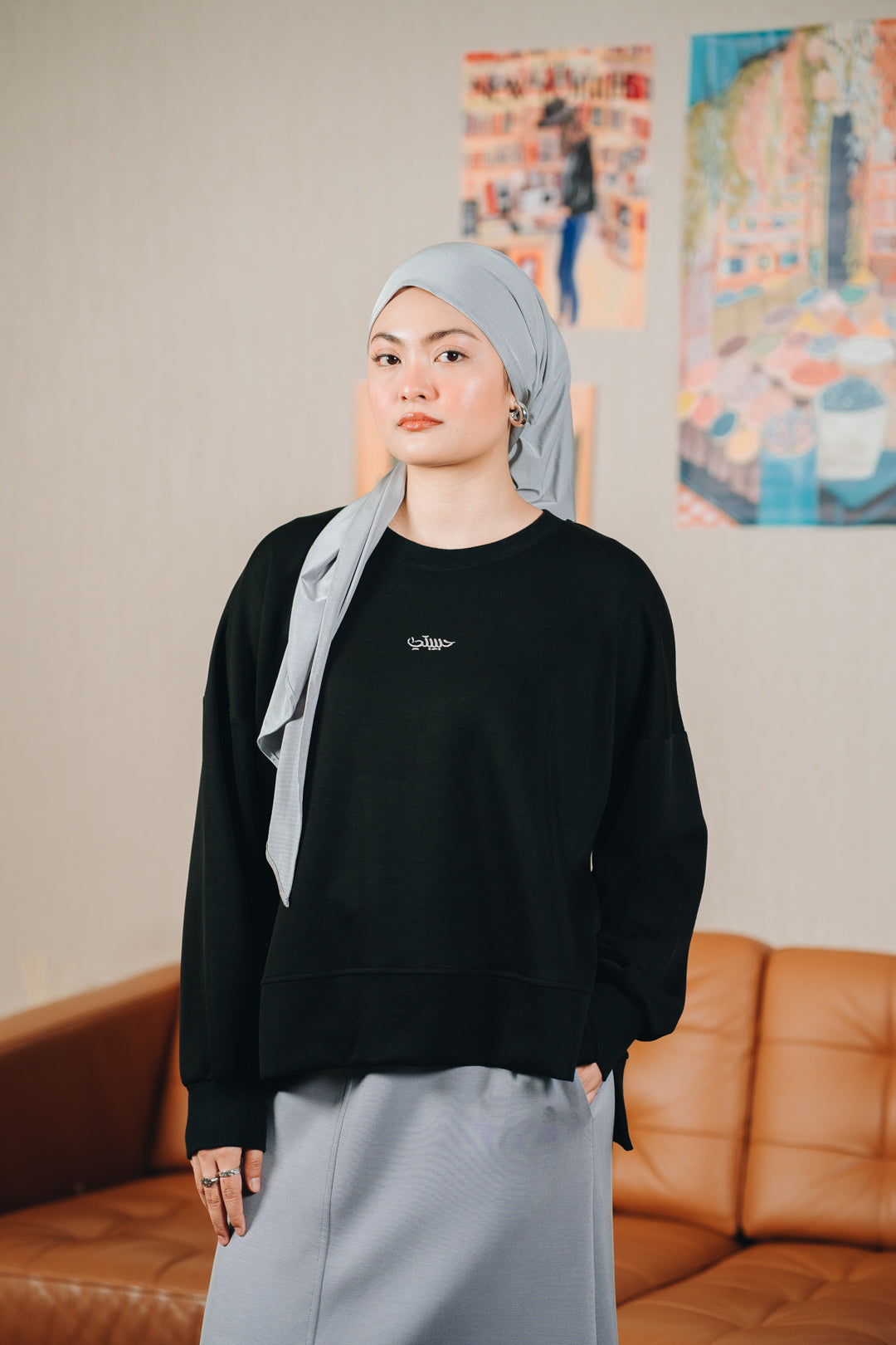 Modal Habibti Sweater in Black