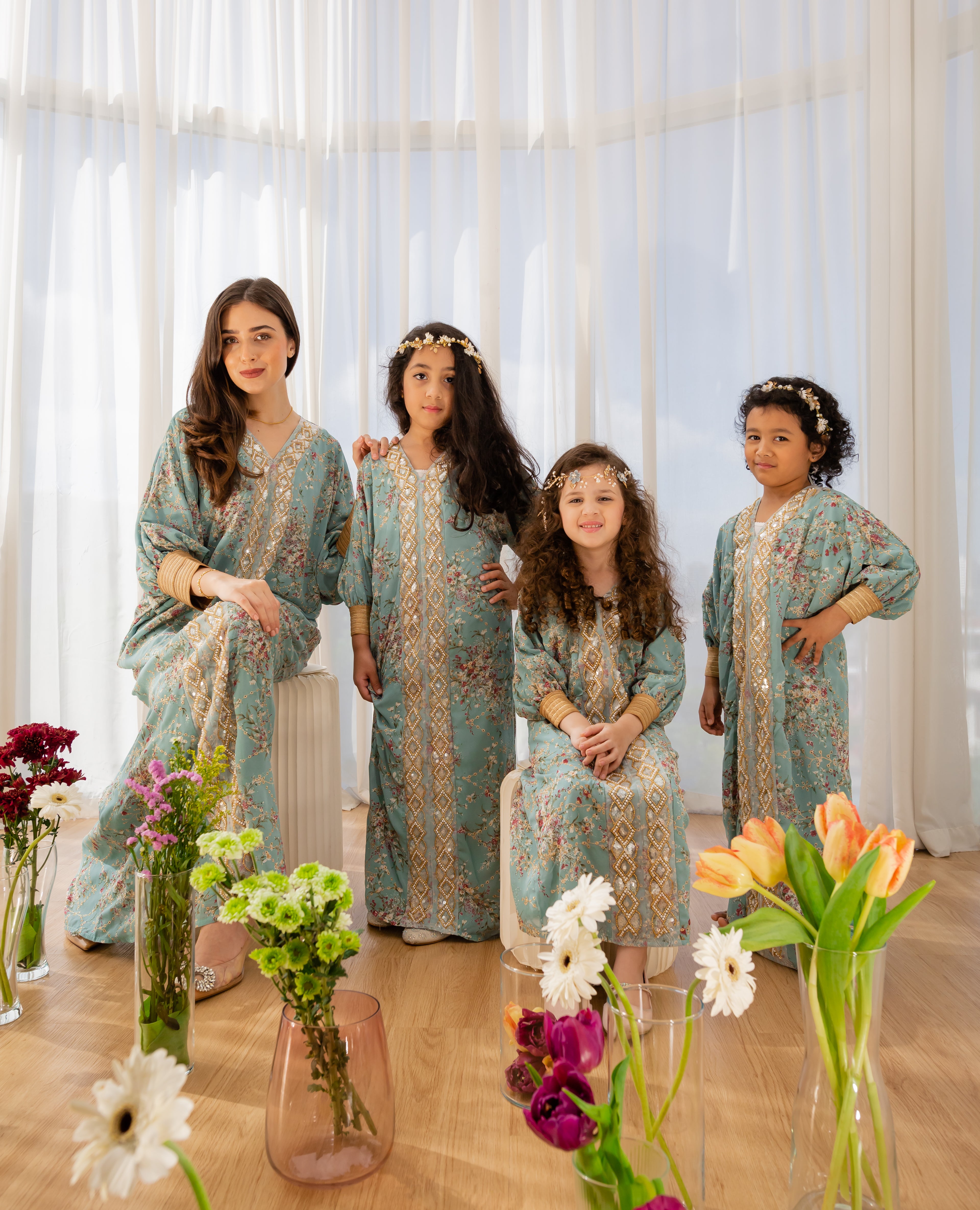 Medina Rose Kaftan - Kids - Turquoise