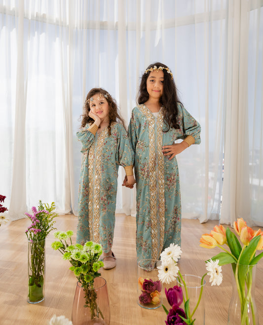 Medina Rose Kaftan - Kids - Turquoise